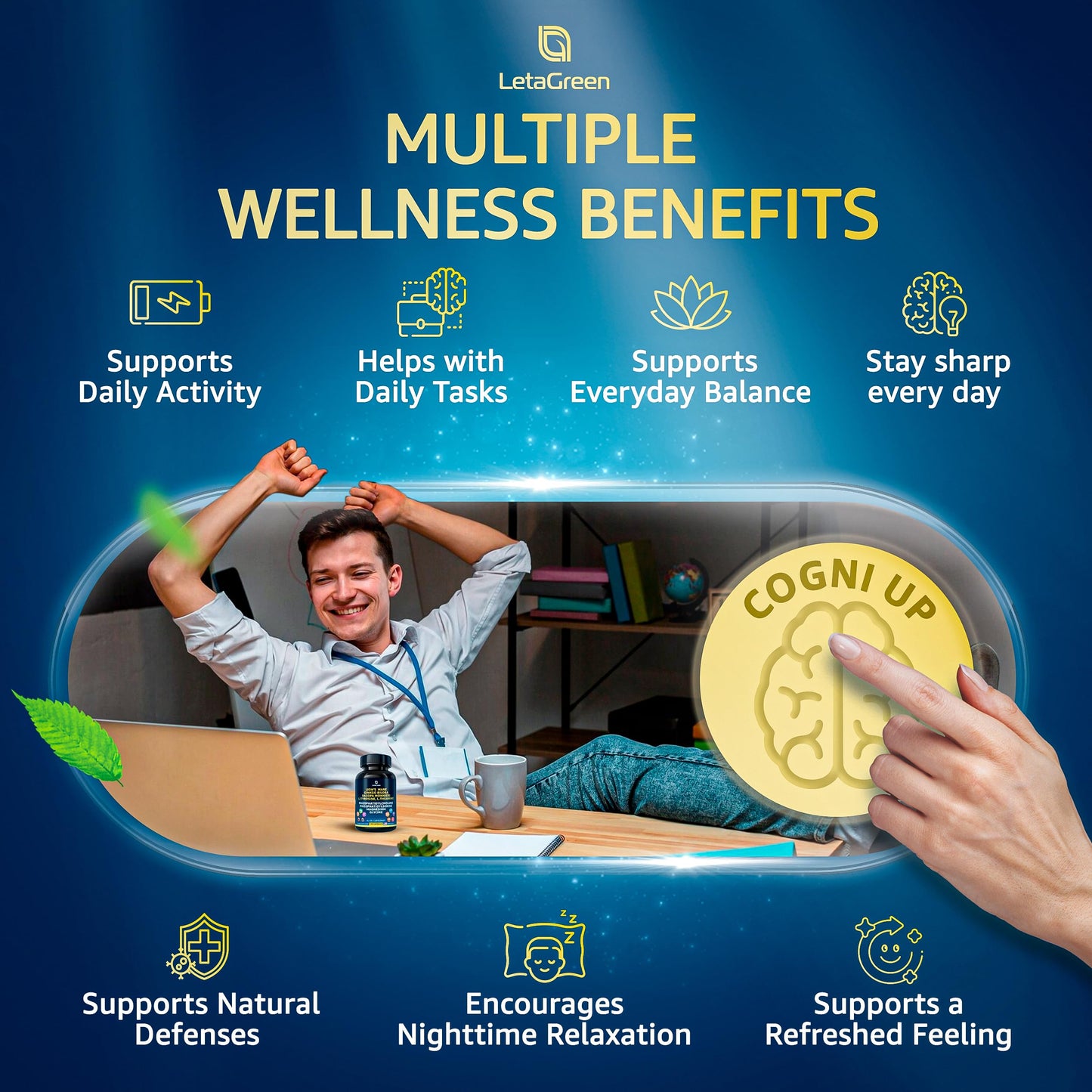 LetaGreen Sea Moss & Lion's Mane Capsule Bundle, 240 Capsules