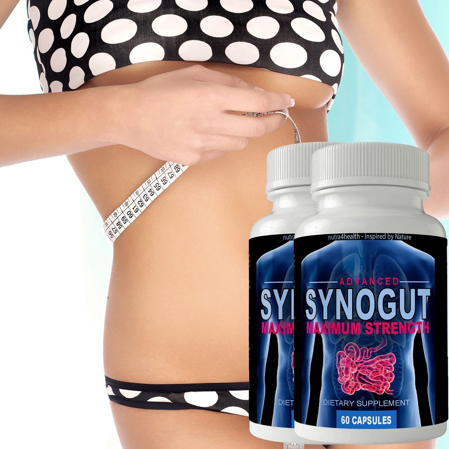 Nutra4Health Synogut Advanced Maximum Strength Digestive Health and Metabolism Support Supplement Capsule, 60 Count