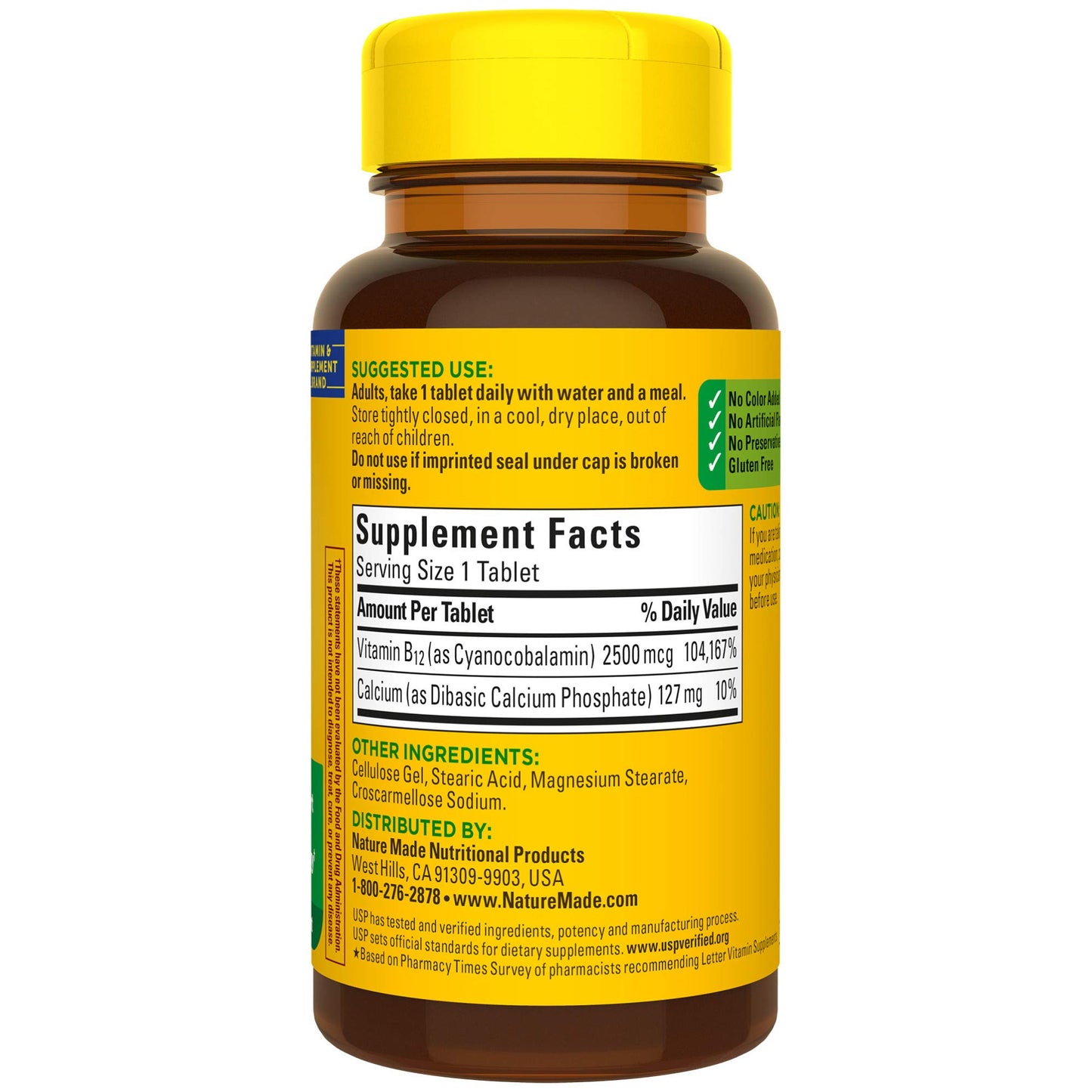 Nature Made Extra Strength Vitamin B12 2500 mcg Tablets, 60 Count