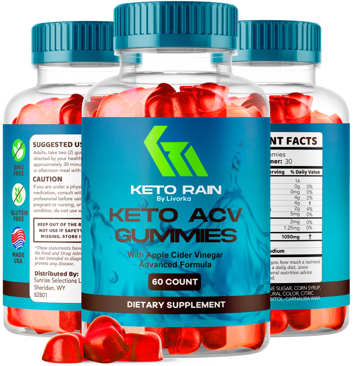 LIVORKA Keto Rain Advanced ACV Gummies, 120 Gummies