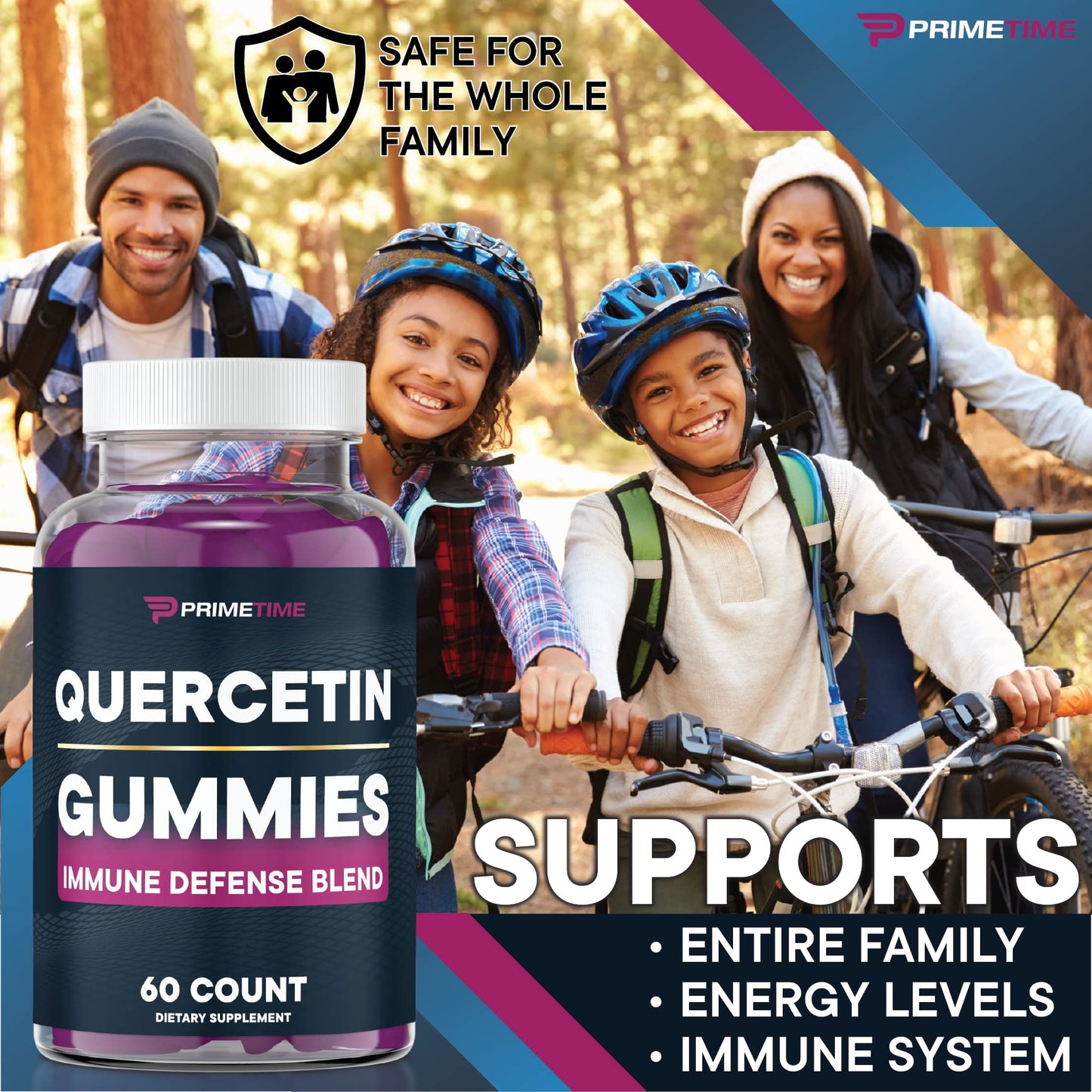 Primetime Sports Quercetin Zinc Vitamin C 1000mg Gummies with Elderberry Flavonoids, 240 Gummies