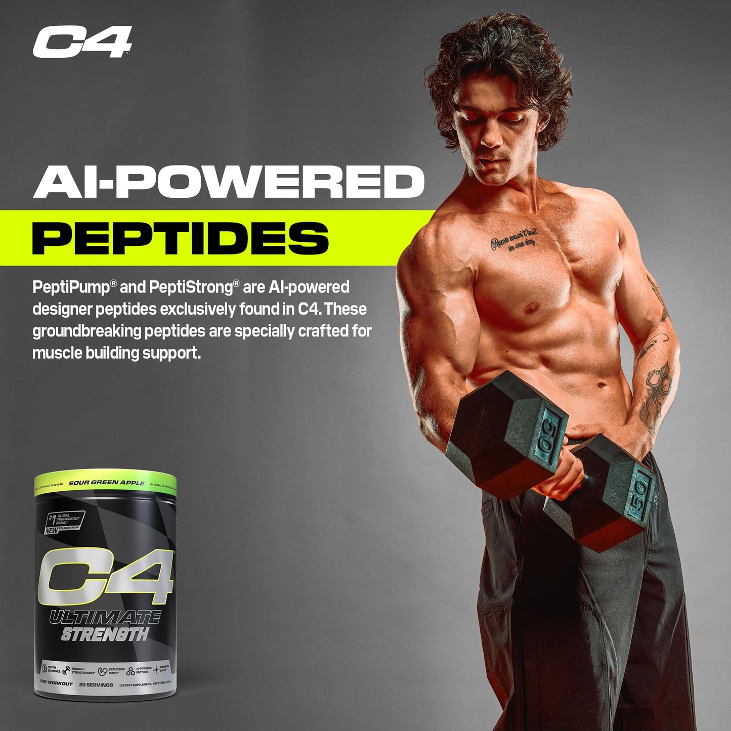 C4 Ultimate Strength Pre Workout Powder, 19.6829 Servings