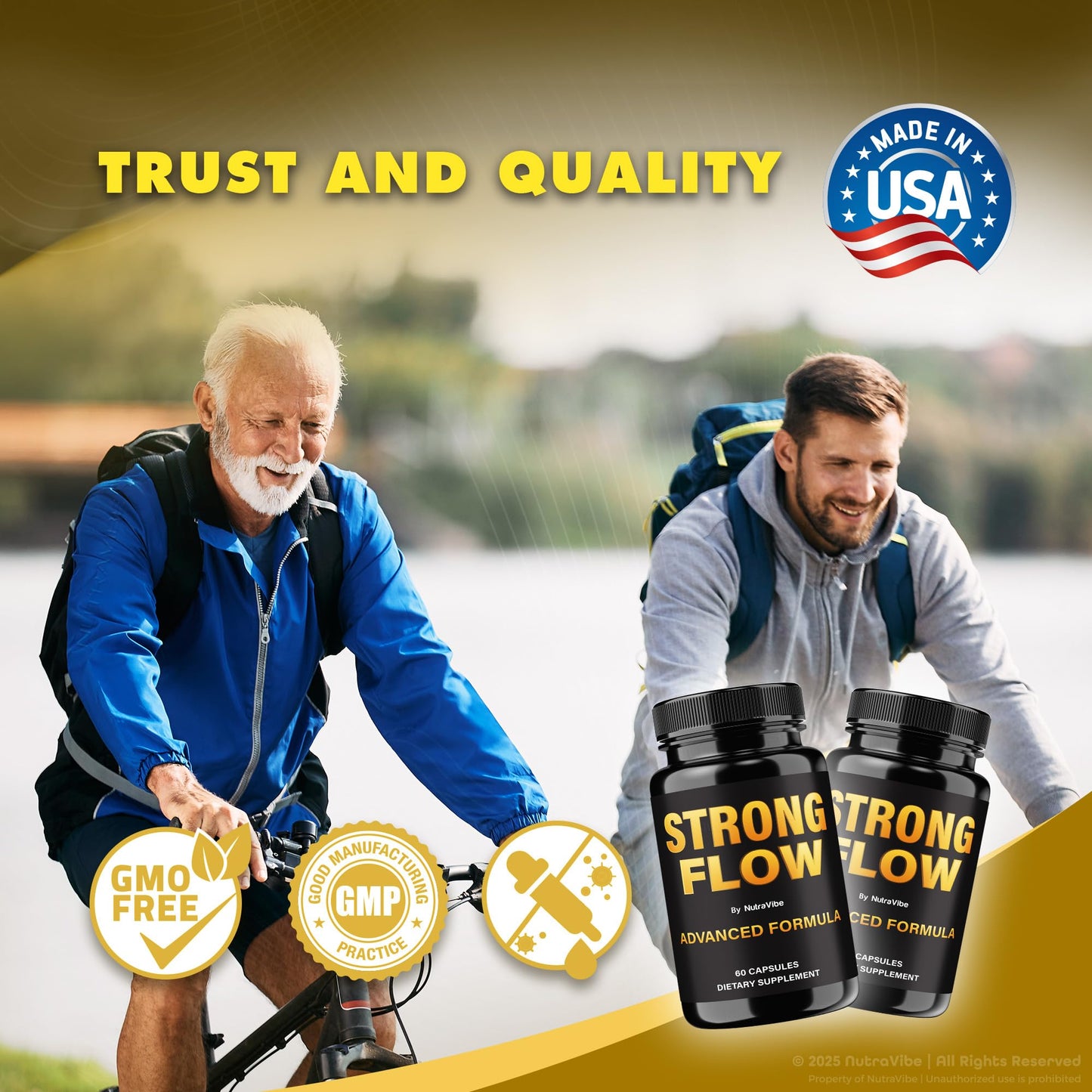 NutraVibe Strong Flow Prostate Supplement 180 Capsules