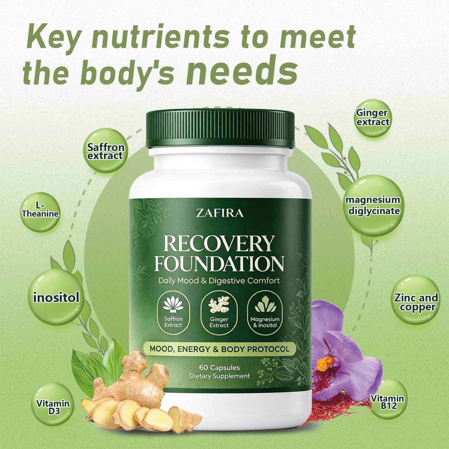 Lytavia Zafira Organics Recovery Foundation Capsules, 60 Capsules