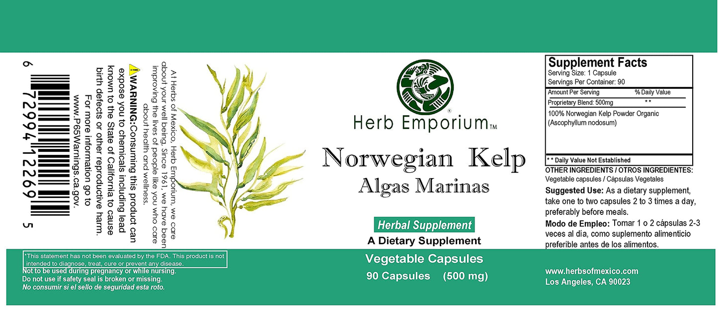Herbs of Mexico Norwegian Kelp 90 Capsules