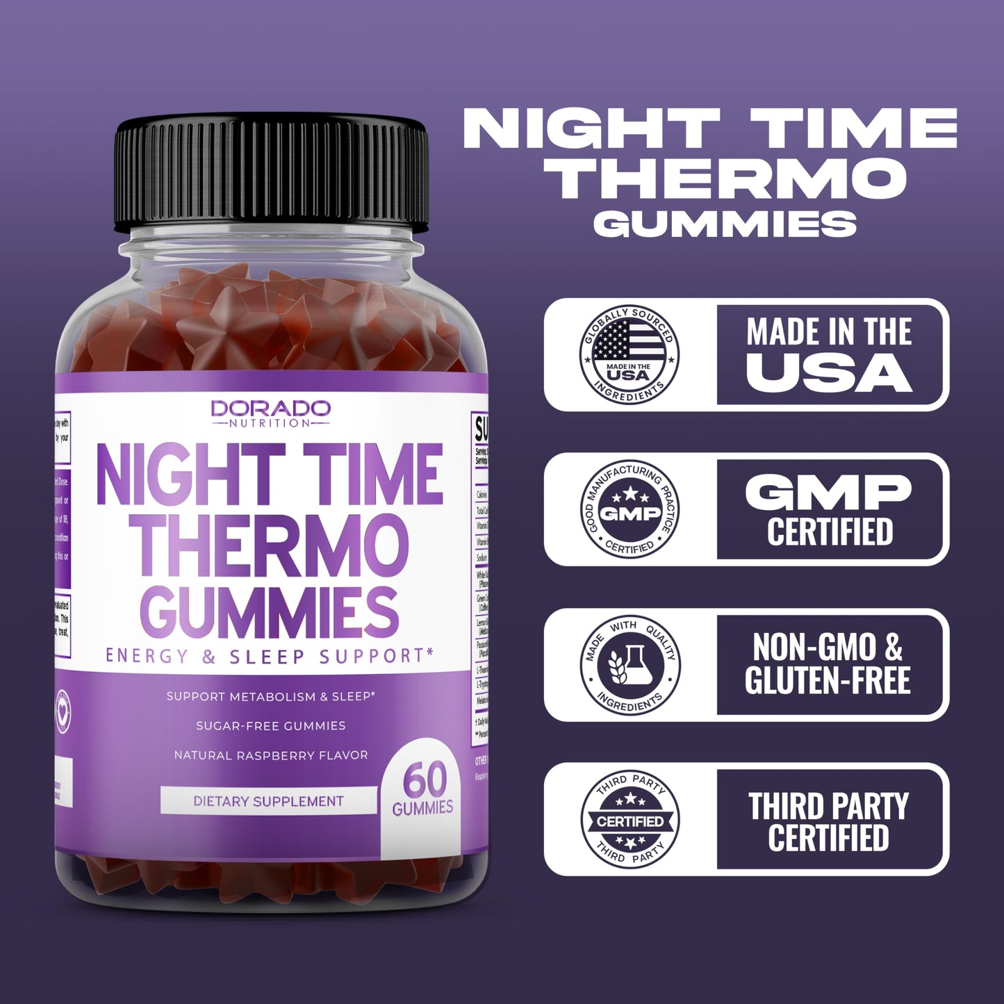 DORADO NUTRITION Night Time Fat Burner Gummies 120 Gummies