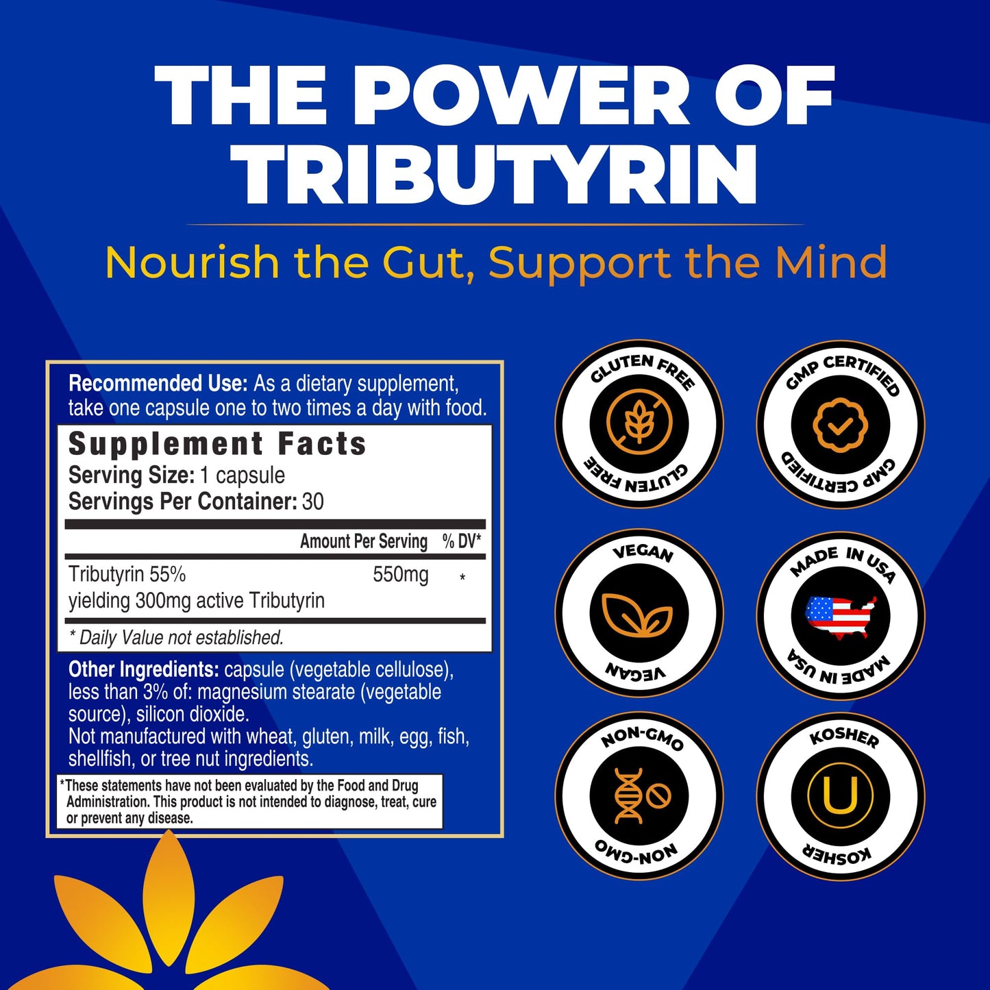Vita Bloom Labs Tributyrin Supplement Capsule, 30 Capsules
