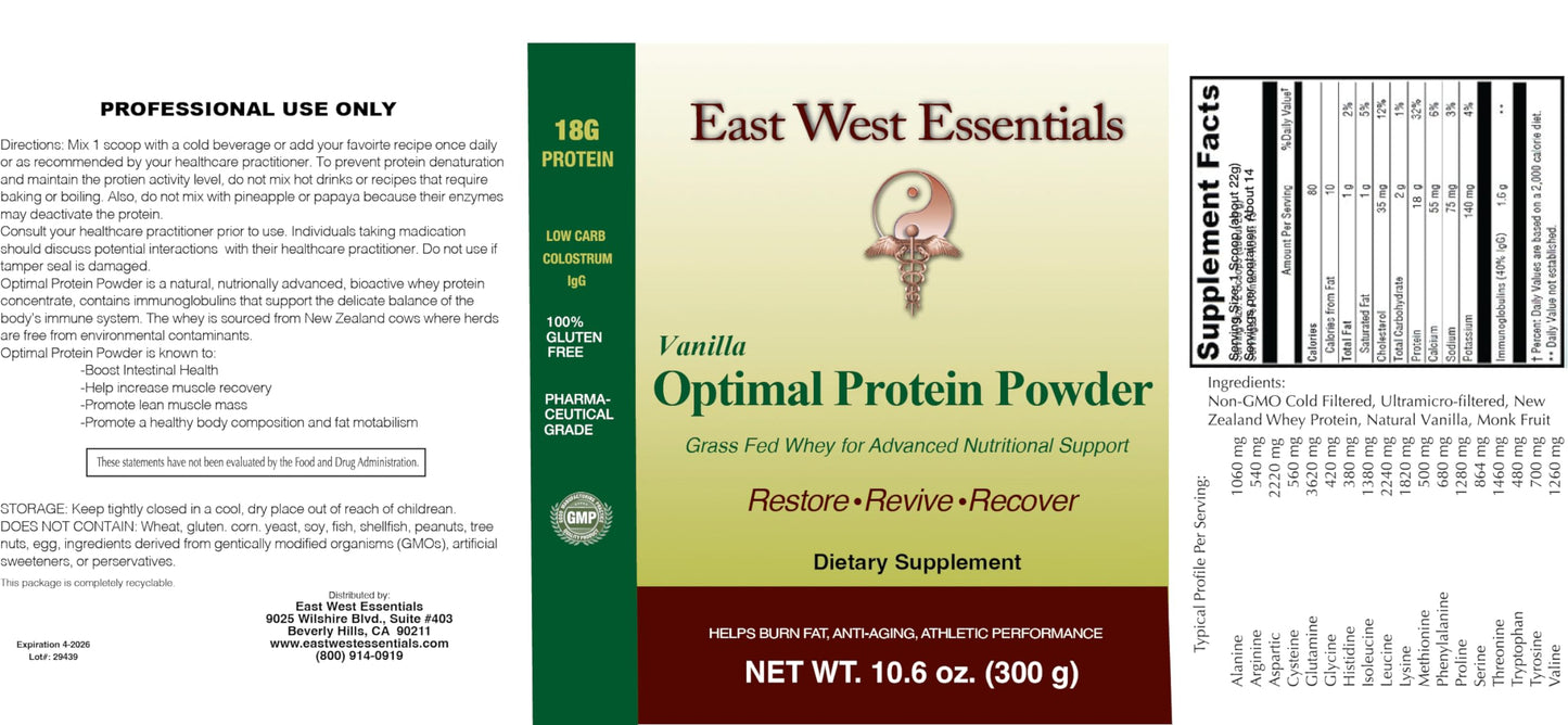 East West Essentials Optimal Protein Powder 10.58 Ounce