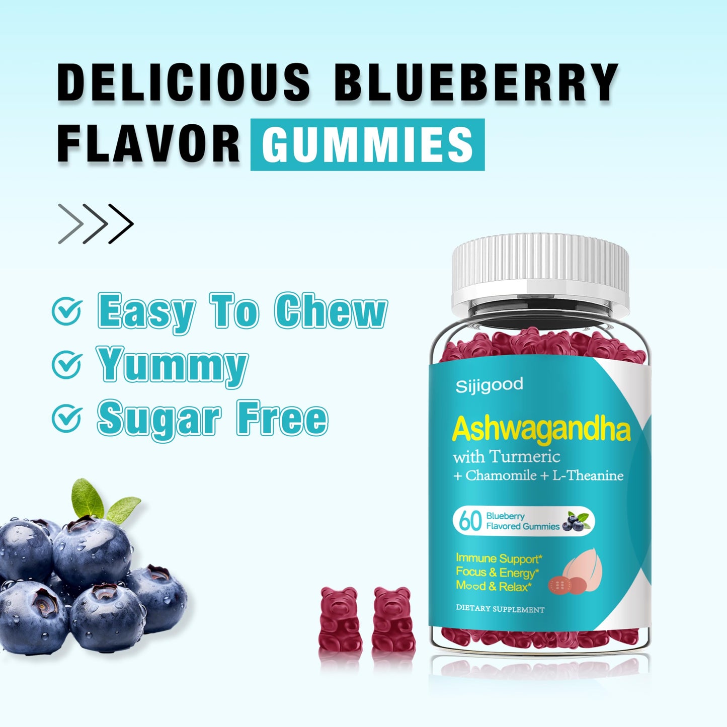 Sijigood Ashwagandha Gummies Gummy, 60 Count