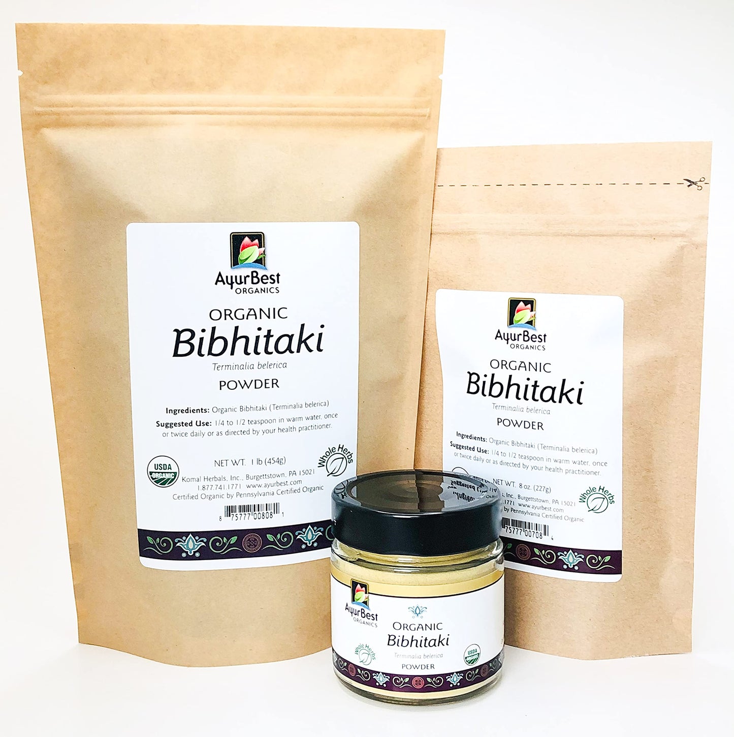 AyurBest Organics Bibhitaki, Baheda, Terminalia bellirica Powder 16 oz