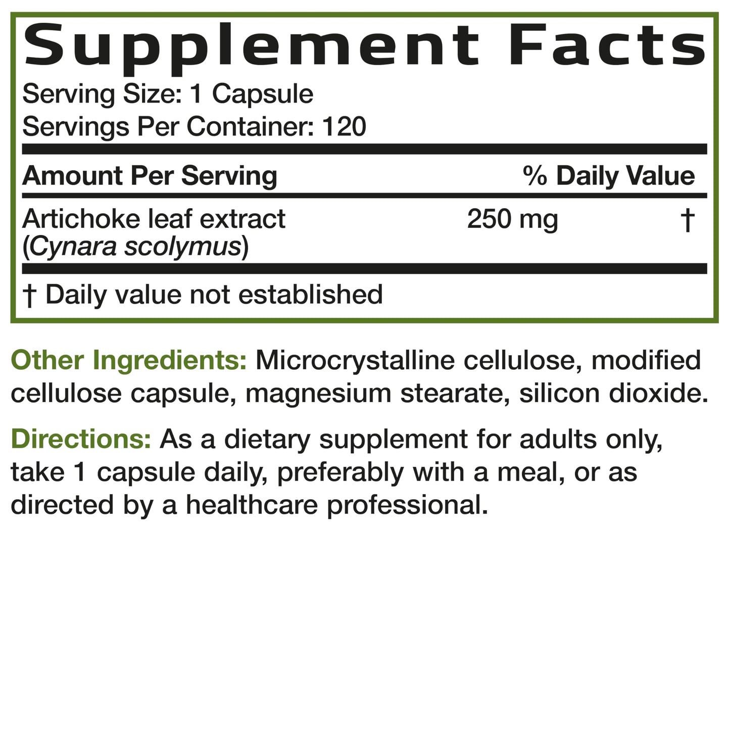 Bronson Artichoke Leaf Extract Extra Strength Capsules, 120 Count