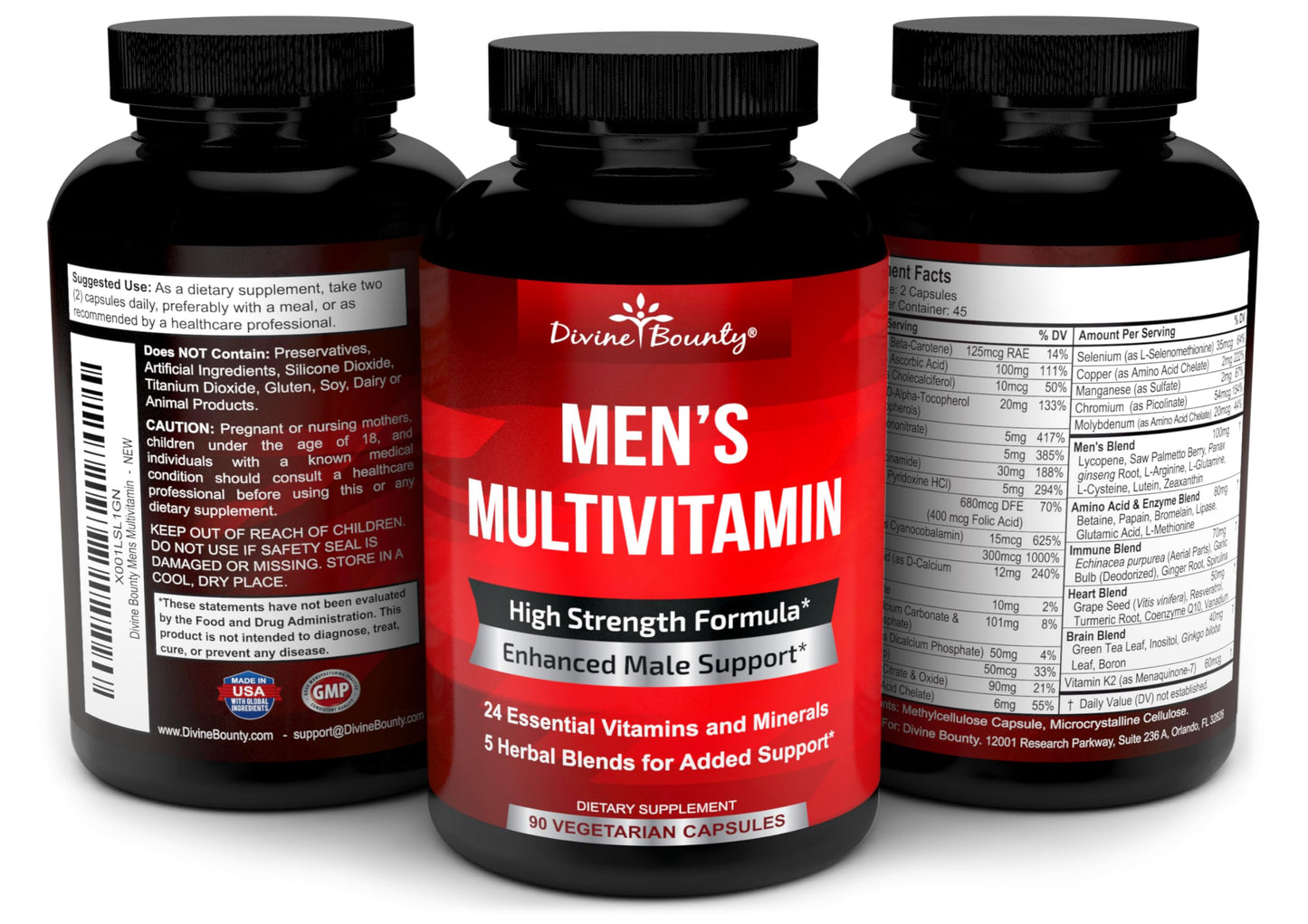 Divine Bounty Men's Multivitamin Capsule, 90 Count
