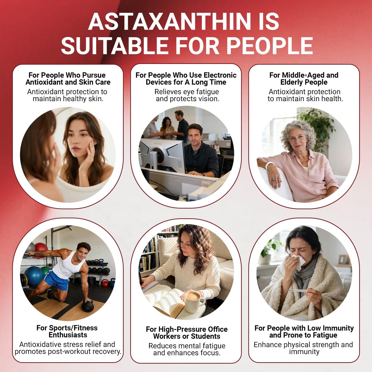 ESTHFGPSV Astaxanthin 12mg Antioxidant Supplement with Vitamin E Softgel 120 Count