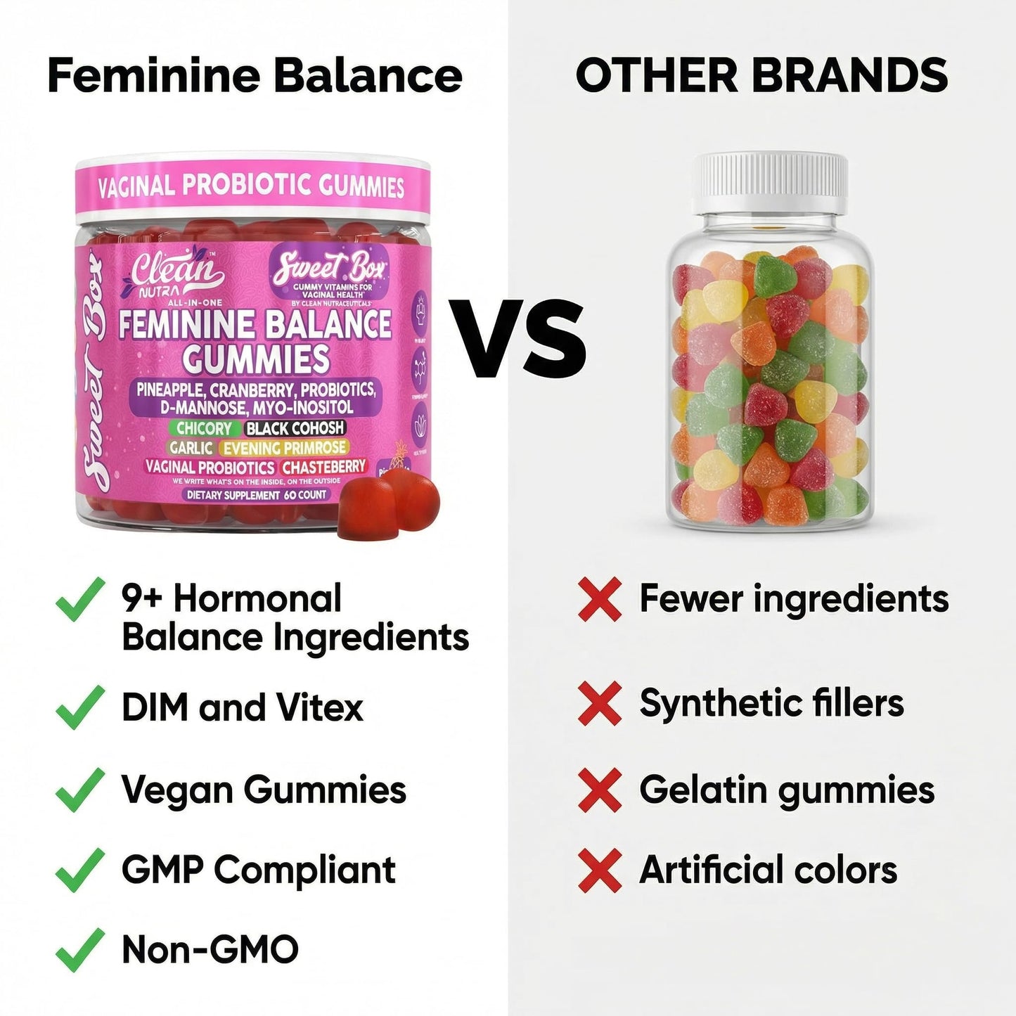 Clean Nutraceuticals Feminine Balance for Women 60 Gummies