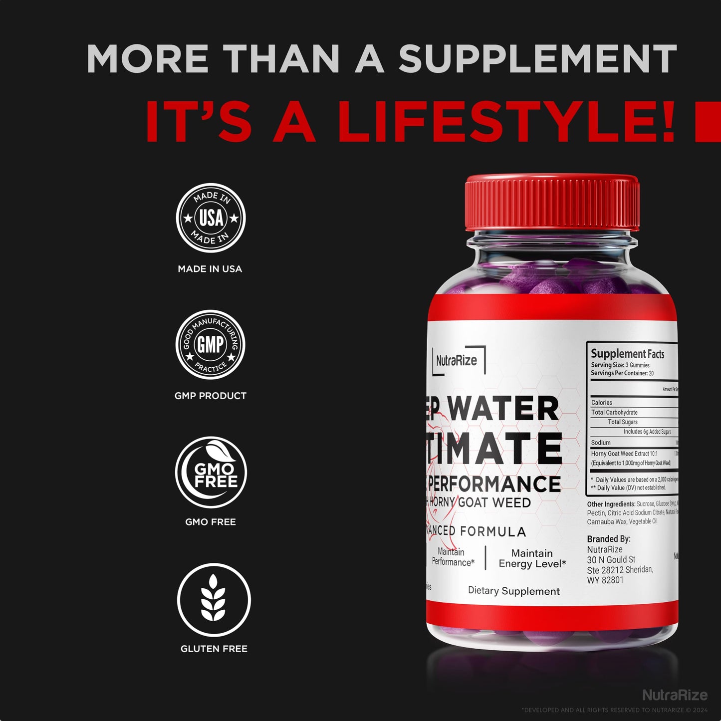 NutraRize Deep Water Ultimate Male Gummies 60 Count