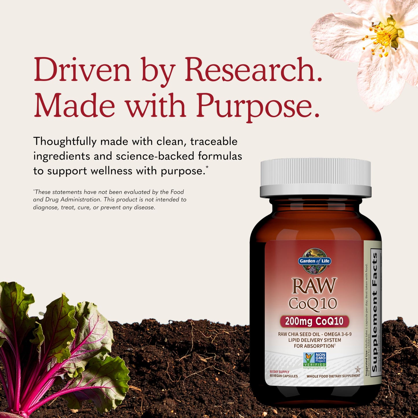 Garden of Life CoQ10 200mg Capsule, 60 Capsules