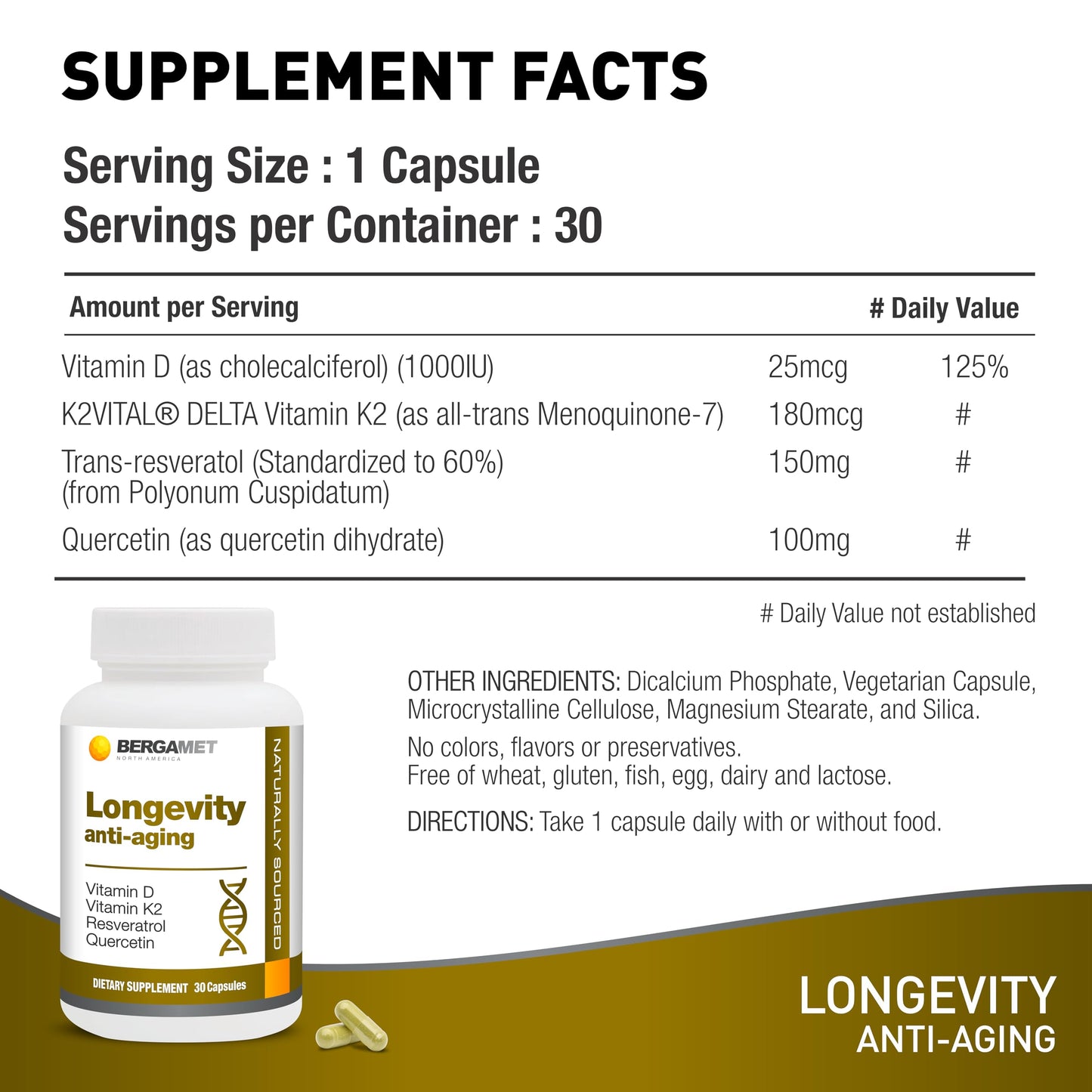 BergaMet Longevity Anti-Aging Capsule 30 Count