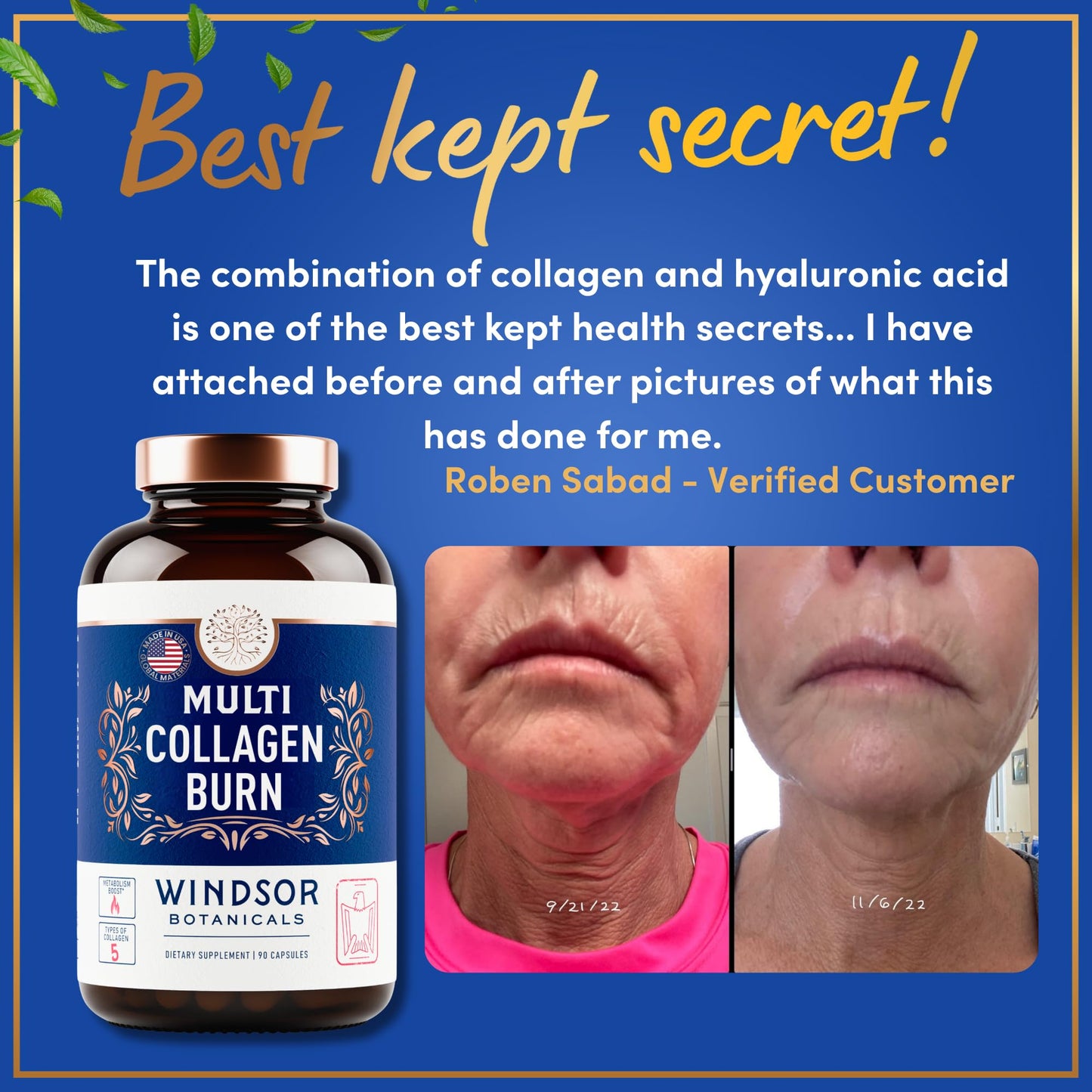 WINDSOR BOTANICALS Thermogenic Multi Collagen Burn Capsules, 90 Capsules