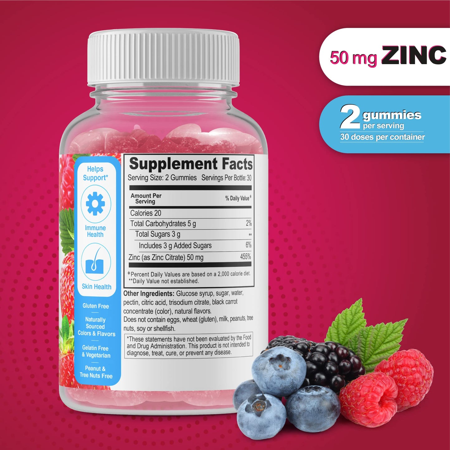 DOCTORS FINEST Zinc 50mg Gummies 60 Count