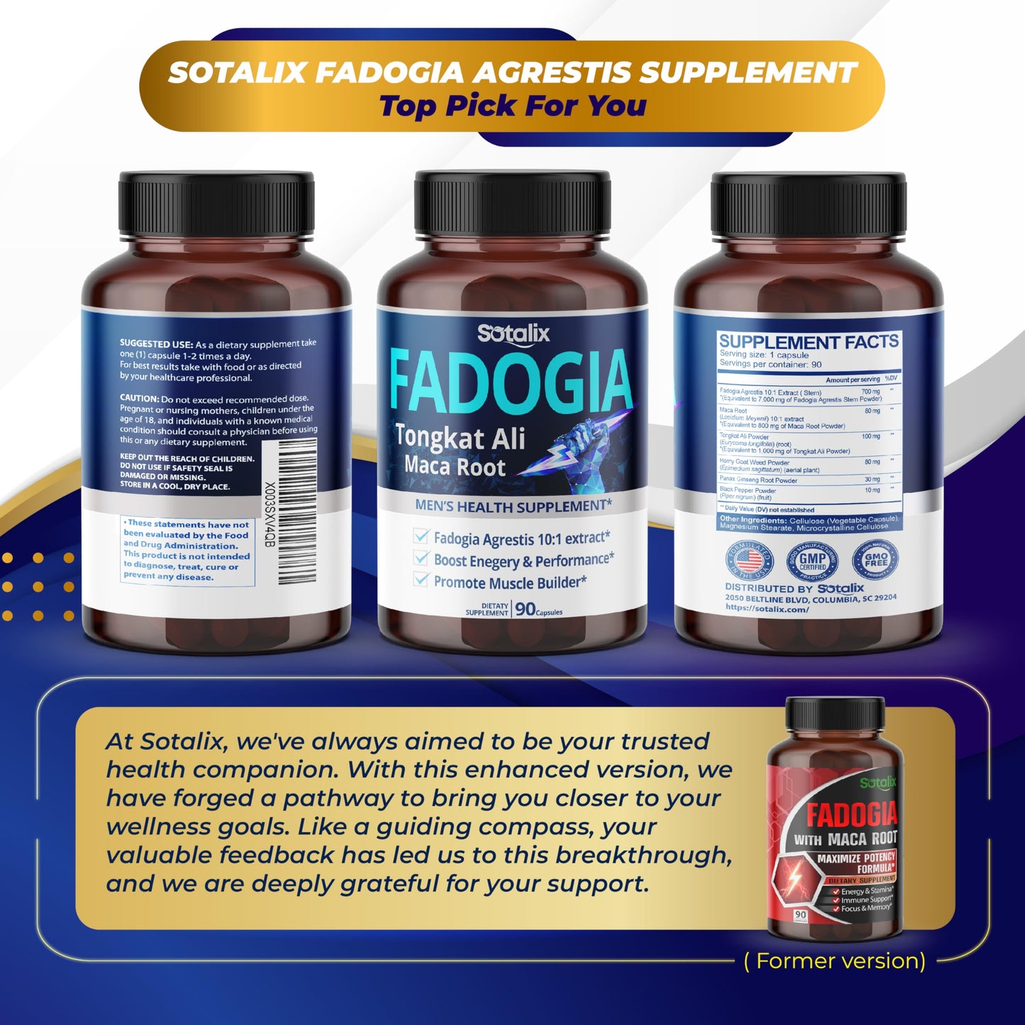 SOTALIX SUPPLEMENT Fadogia Agrestis Capsules, 150 Count