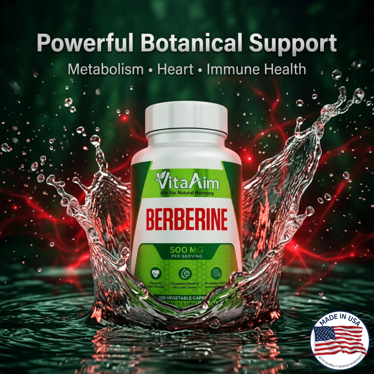 VitaAim Berberine HCl 500mg Vegan Capsules 120