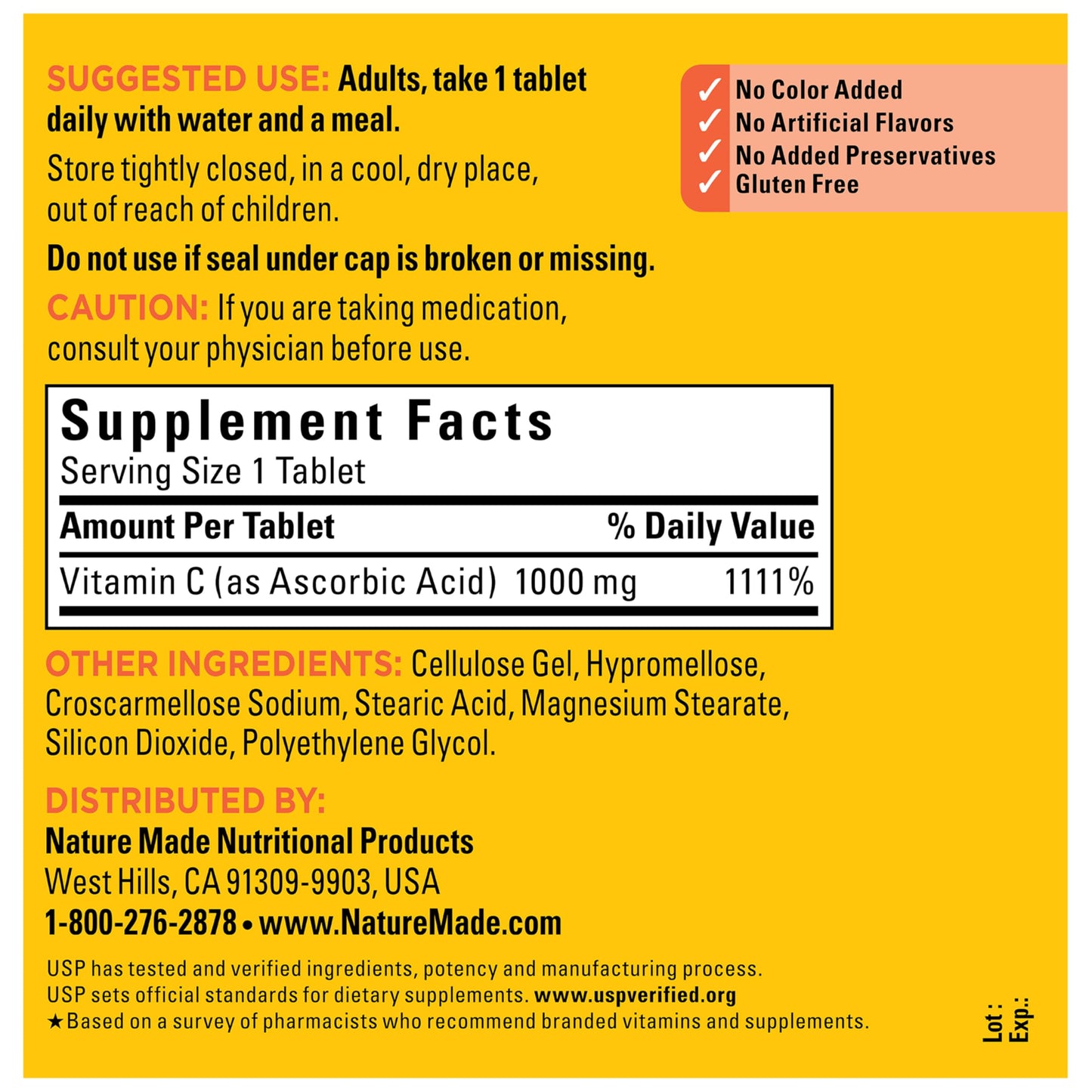 Nature Made Extra Strength Vitamin C 1000 mg Tablets, 300 Tablets