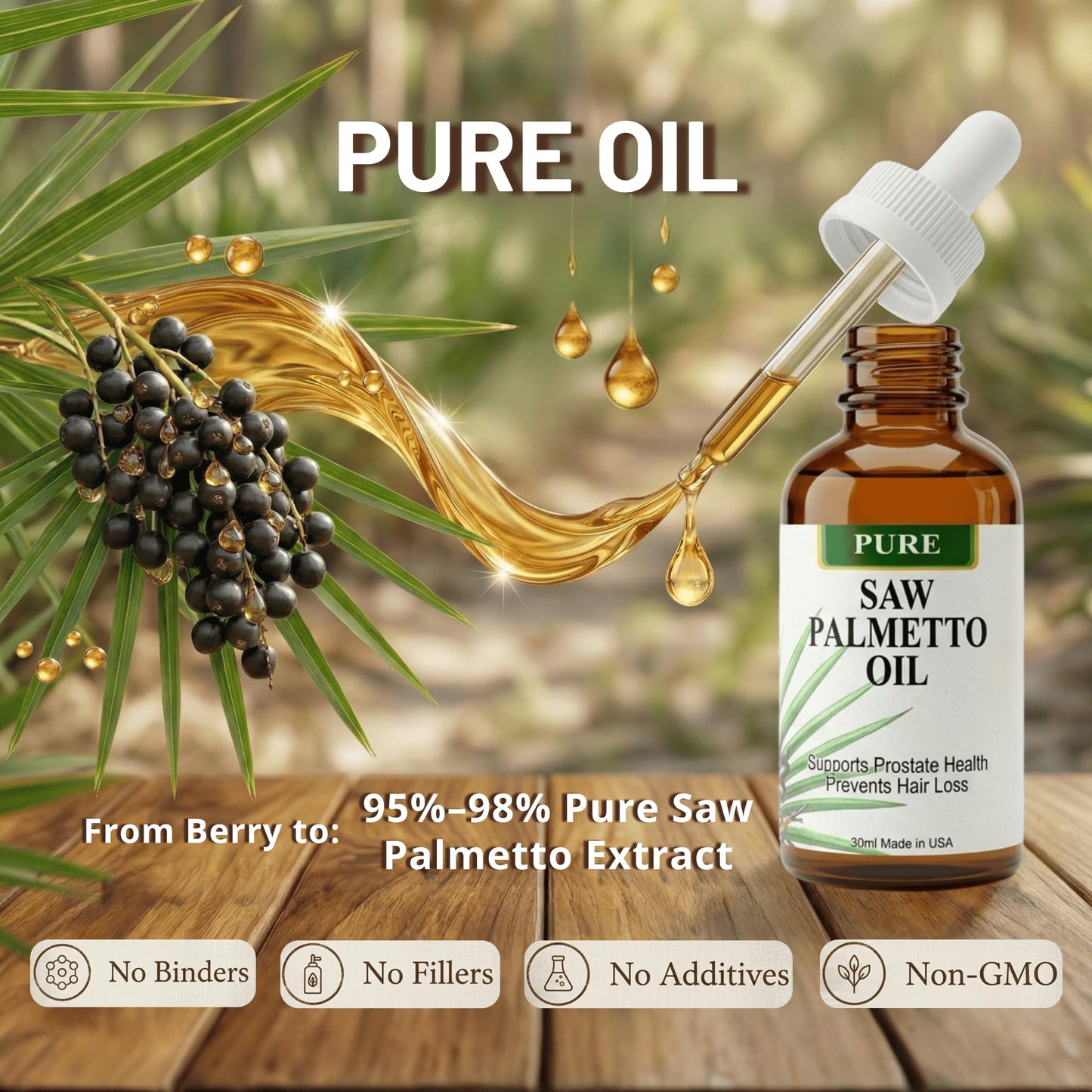 KERATIN RESEARCH Pure Saw Palmetto Berries Oil Capsules 2 Count