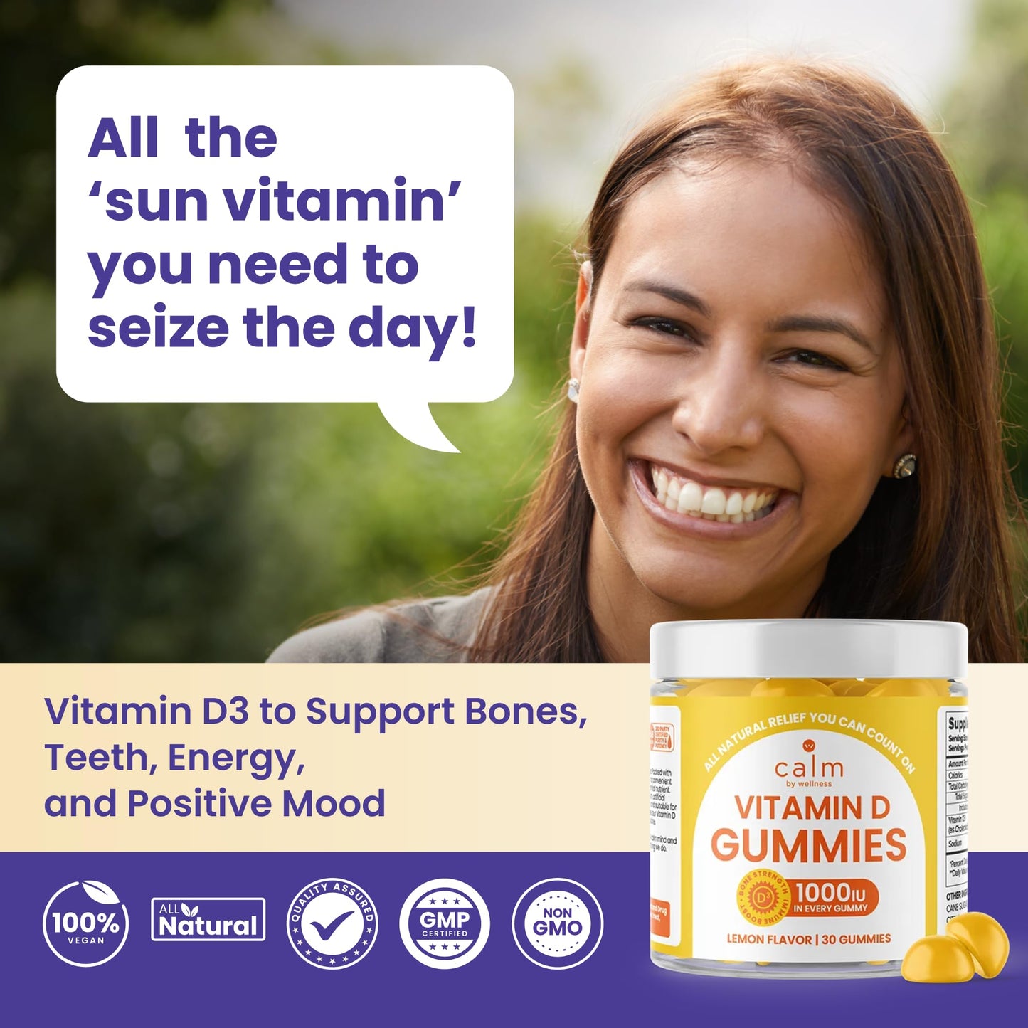 Calm by Wellness Vitamin D3 Gummies, Gummy, 30 Count