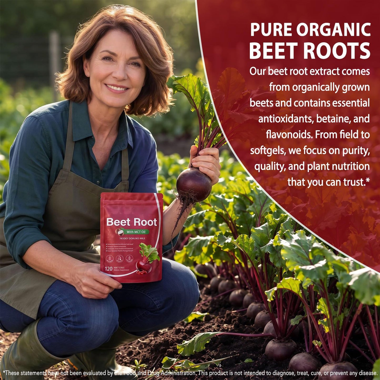 vopxccvy Beet Root Capsules with MCT Oil Softgels 120