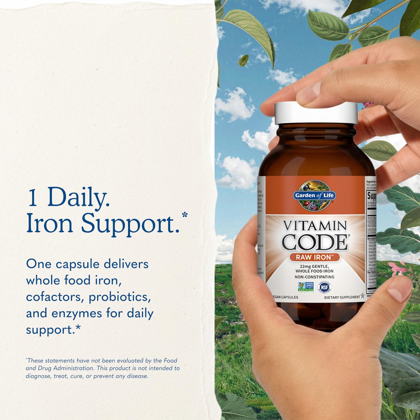 Garden of Life Vitamin Code Raw Iron Supplement - 30 Capsules