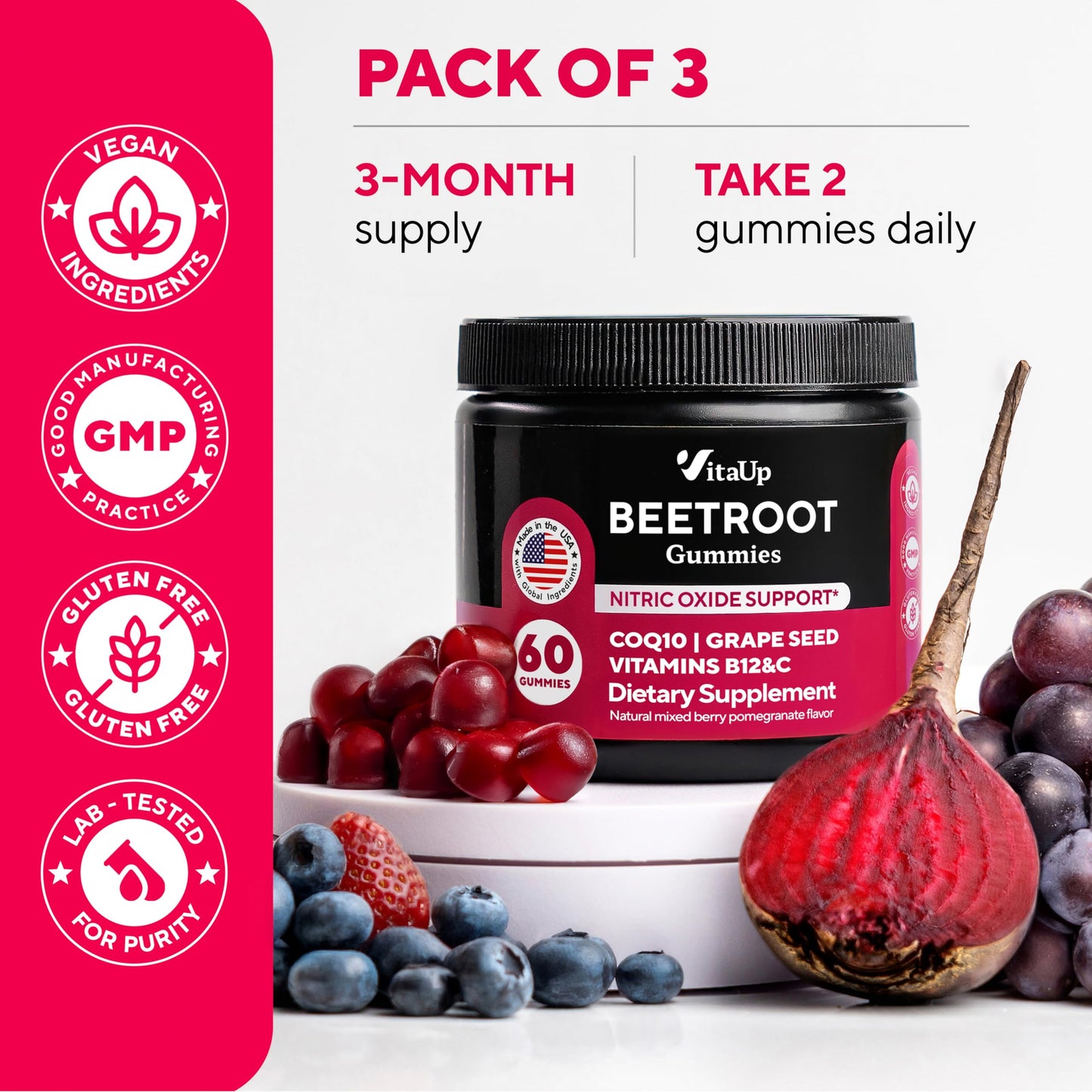 VitaUp Beet Root Gummies 180 Count
