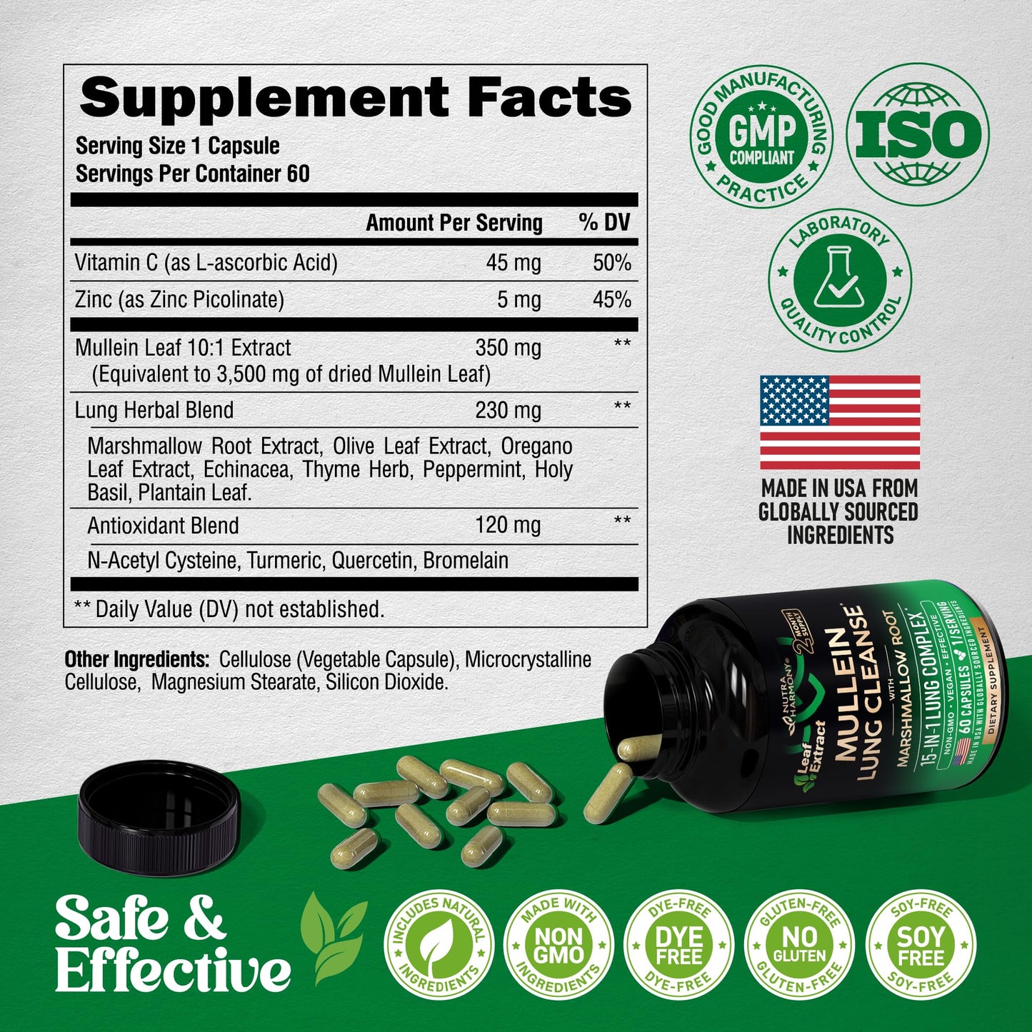 NUTRAHARMONY Mullein Lung Detox Capsule 60 Capsules
