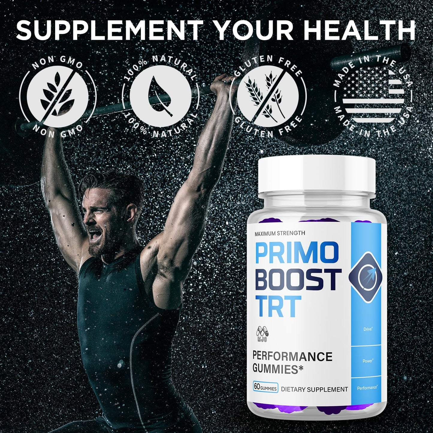 MJO Primo Boost TRT Gummies, 60 Gummies