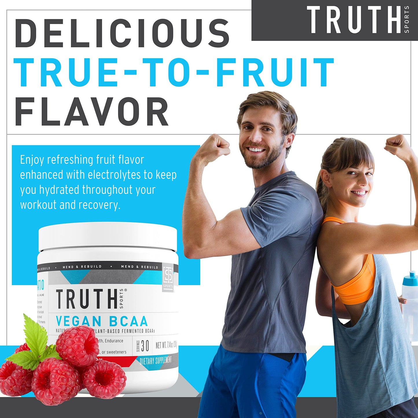 Truth Nutrition Vegan BCAA Powder 2:1:1 Ratio 7.7 Ounces