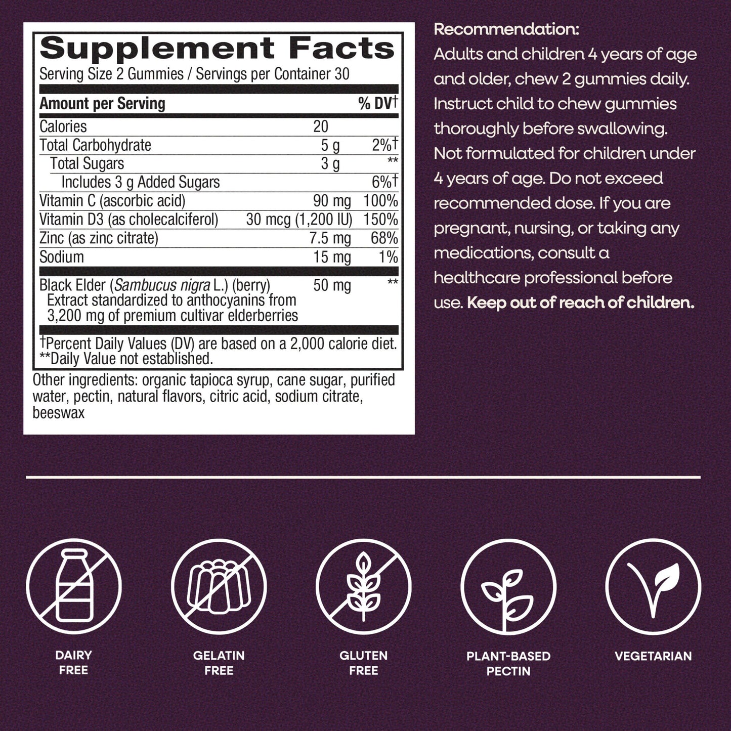 Nature's Way Sambucus Elderberry Gummies, 180 Gummies