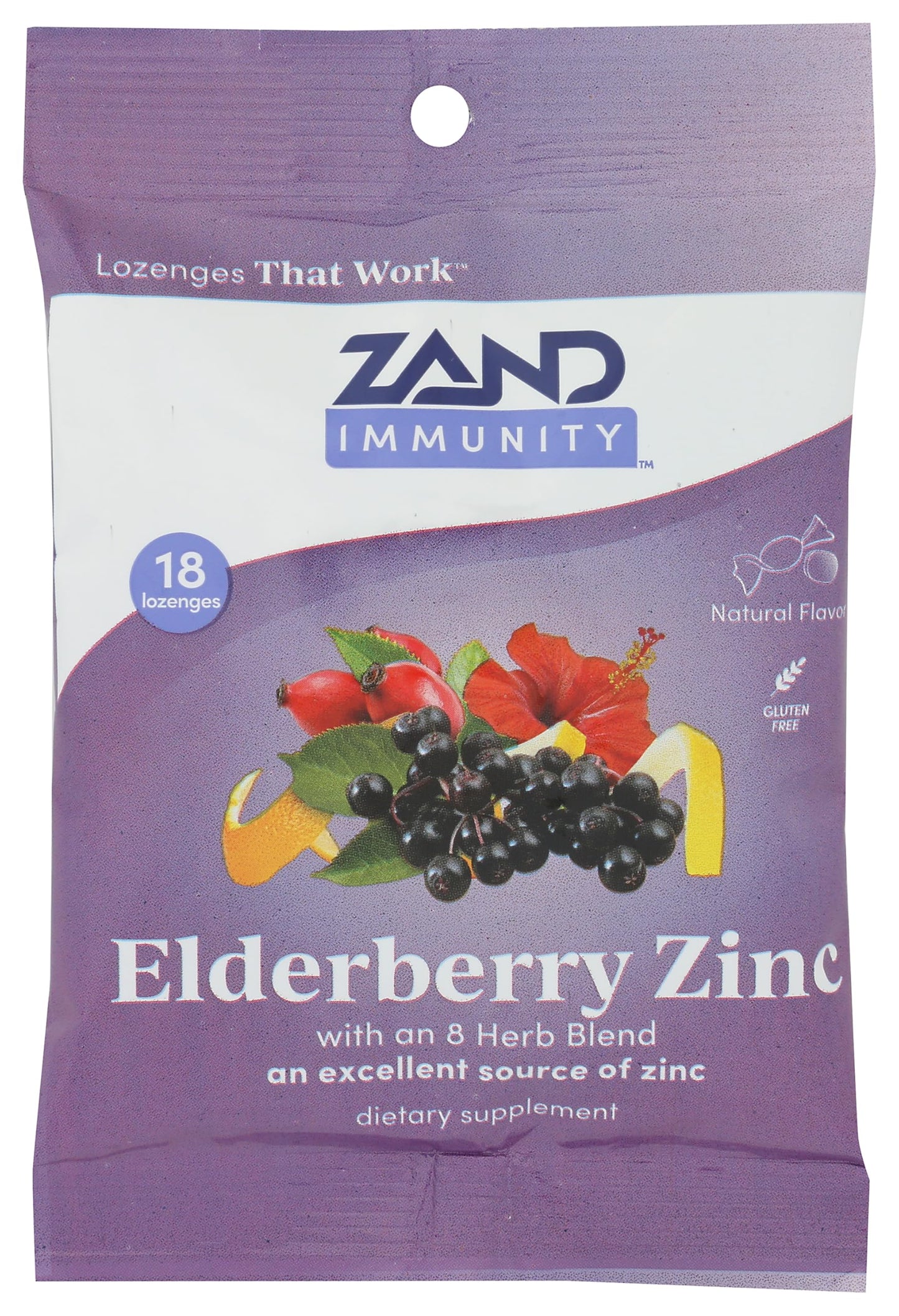 ZAND Elderberry Zinc Lozenges (18 Lozenges)