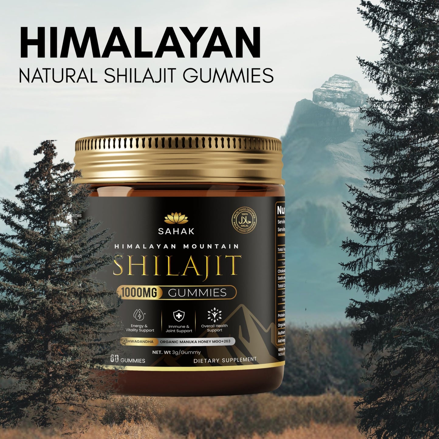 SAHAK Shilajit Gummies, 60ct