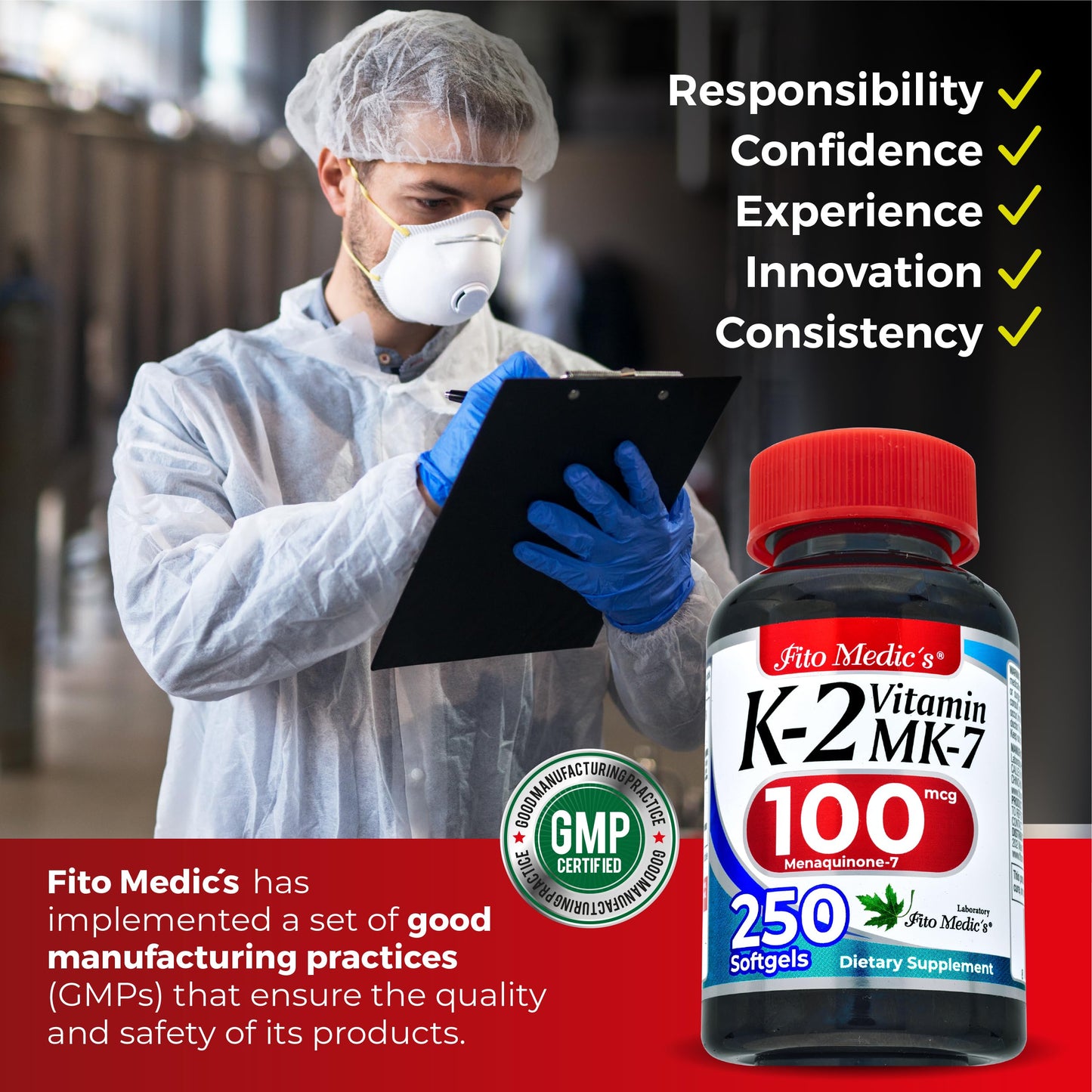 FITO MEDIC'S Vitamin K2 Softgels 250 Count