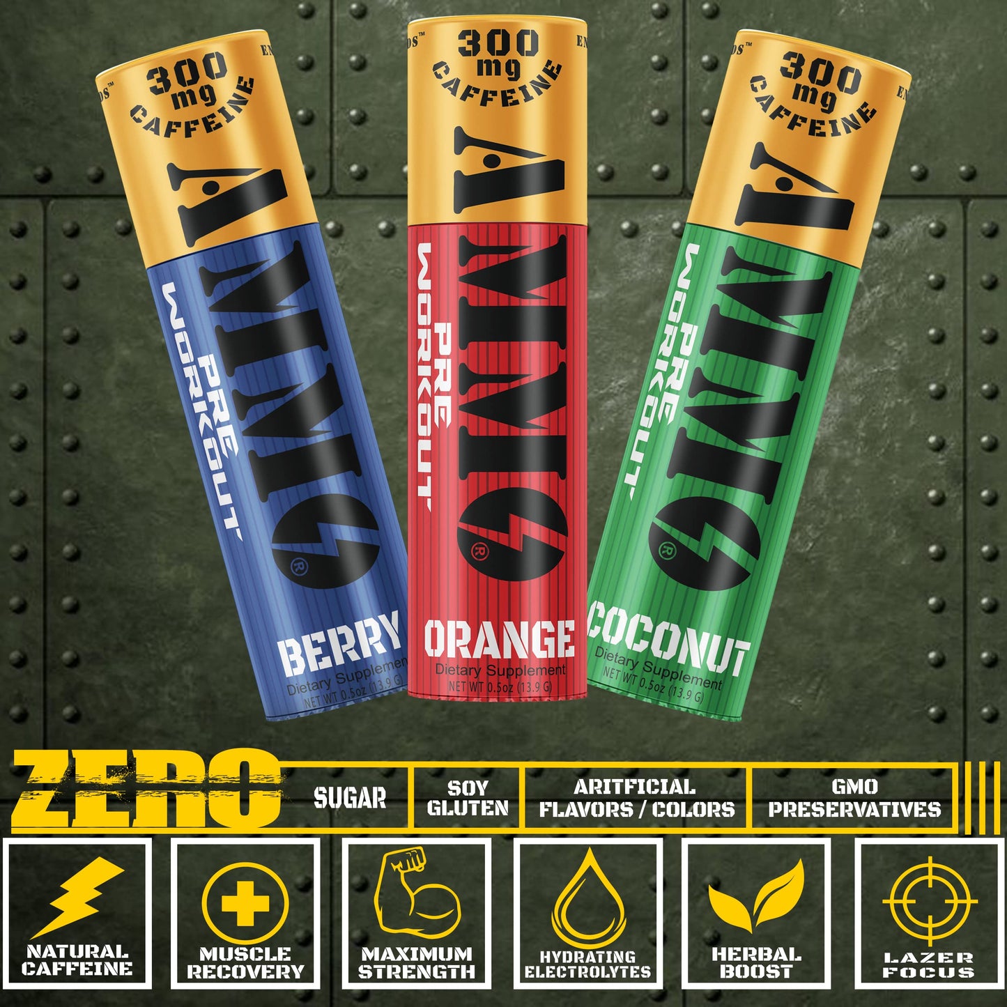 AMMO Pre Workout Berry Powder 96 Servings
