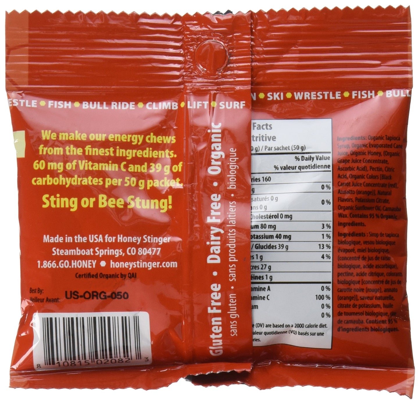 Honey Stinger Organic Energy Chews Fruit Smoothie Gummies 3.6 oz