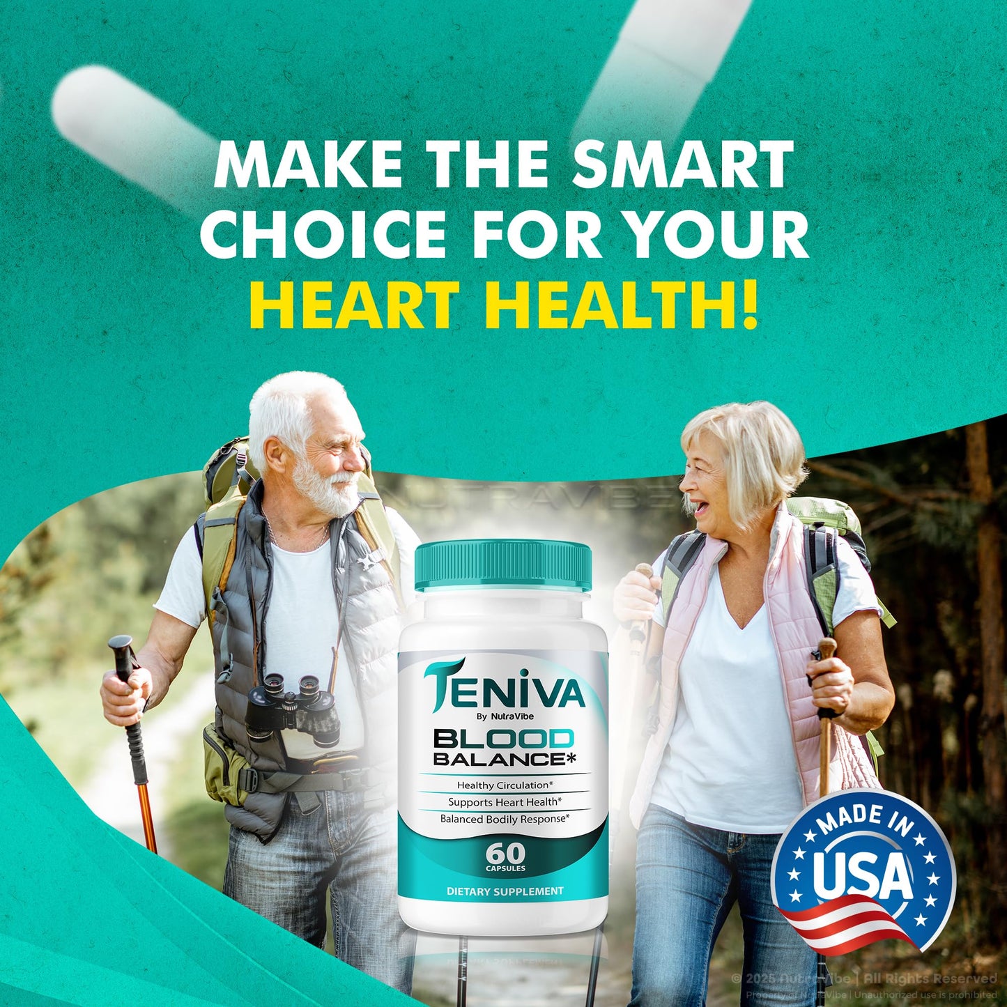 NutraVibe Teniva Blood Balance – Advanced Daily Support for Circulation, Energy & Balanced Levels, 180 Capsules