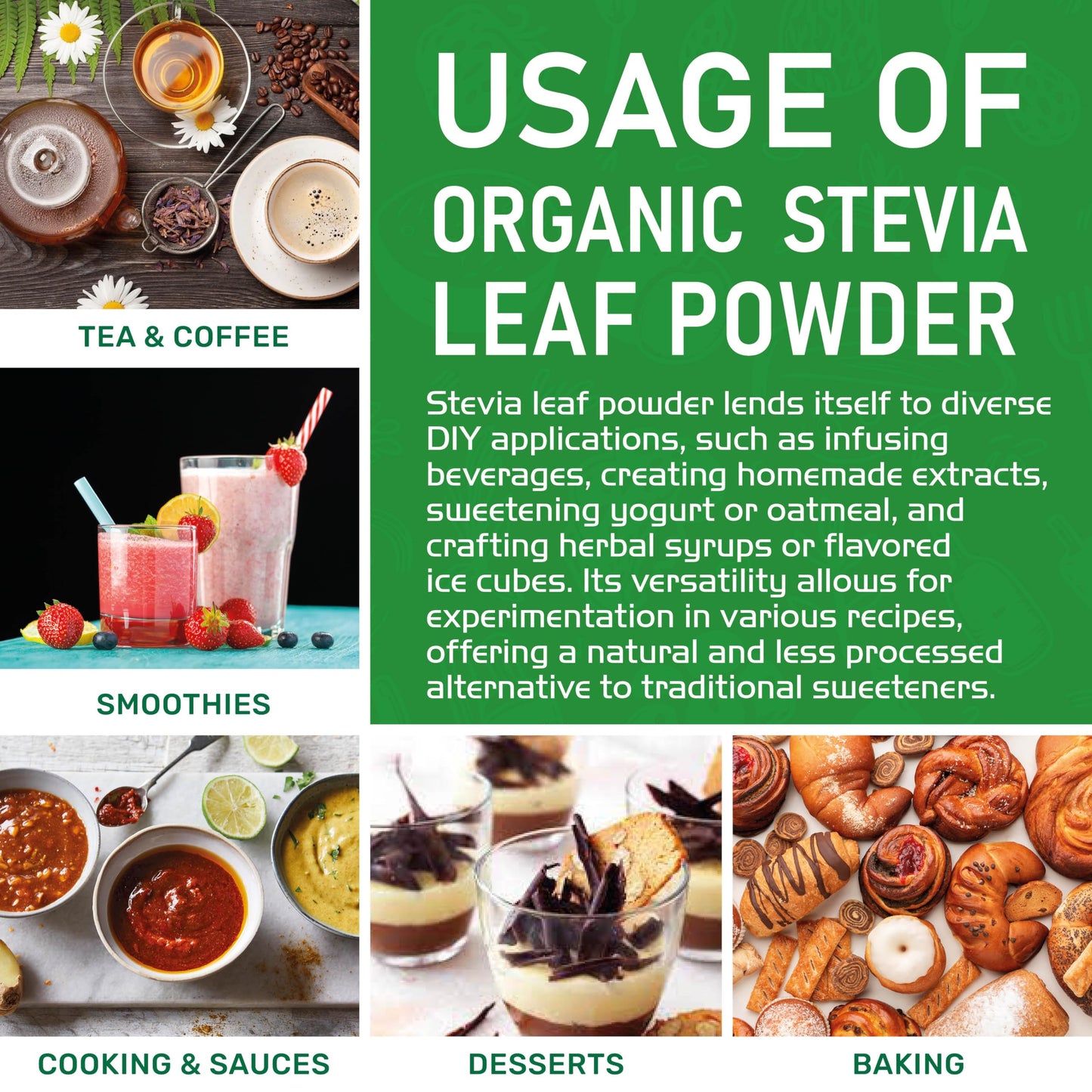 Jiva Organics Stevia Leaf Powder, 16 Ounce