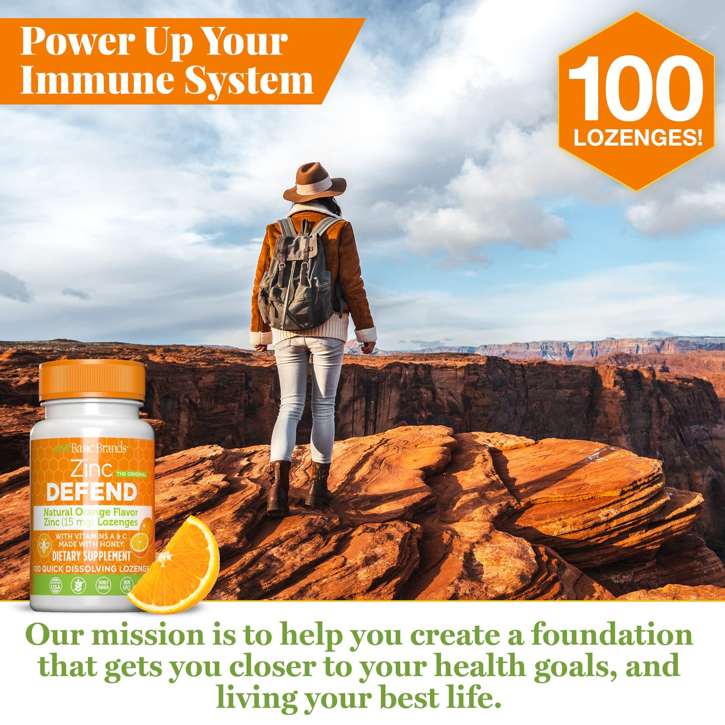 Basic Brands Zinc Orange Defend Tablets 200