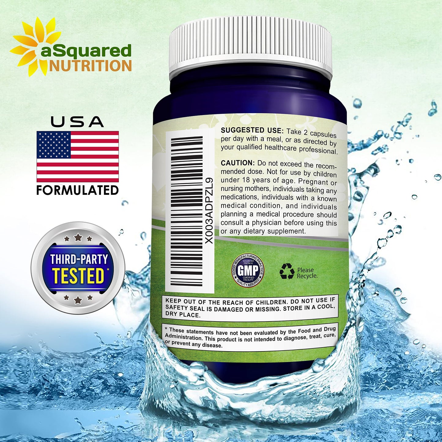 aSquared Nutrition Tongkat Ali 1500mg Capsules, 120 Count