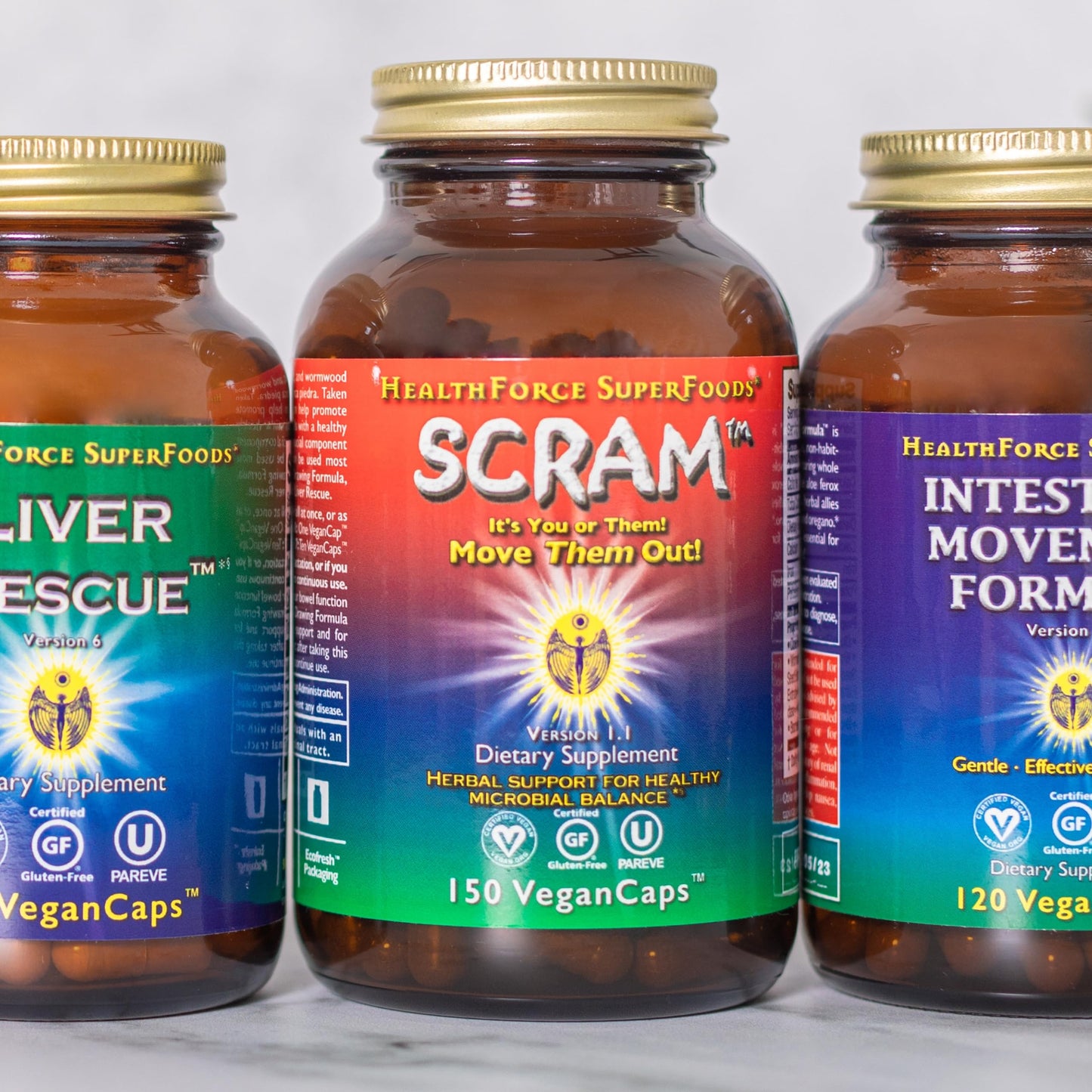 HEALTHFORCE SUPERFOODS Scram Digestive Support Capsules 150