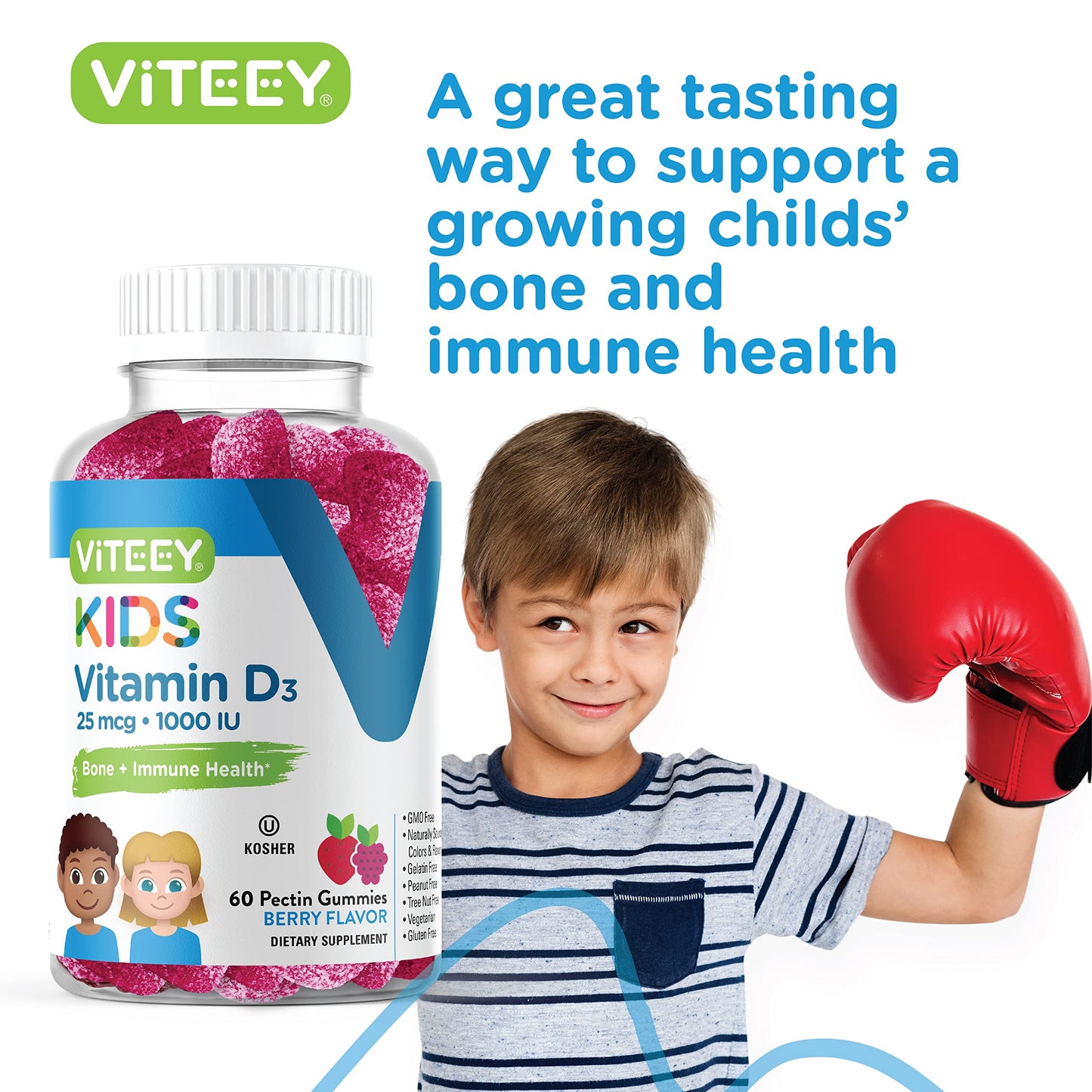 Viteey Vitamin D3 Kids Gummies 60 Count