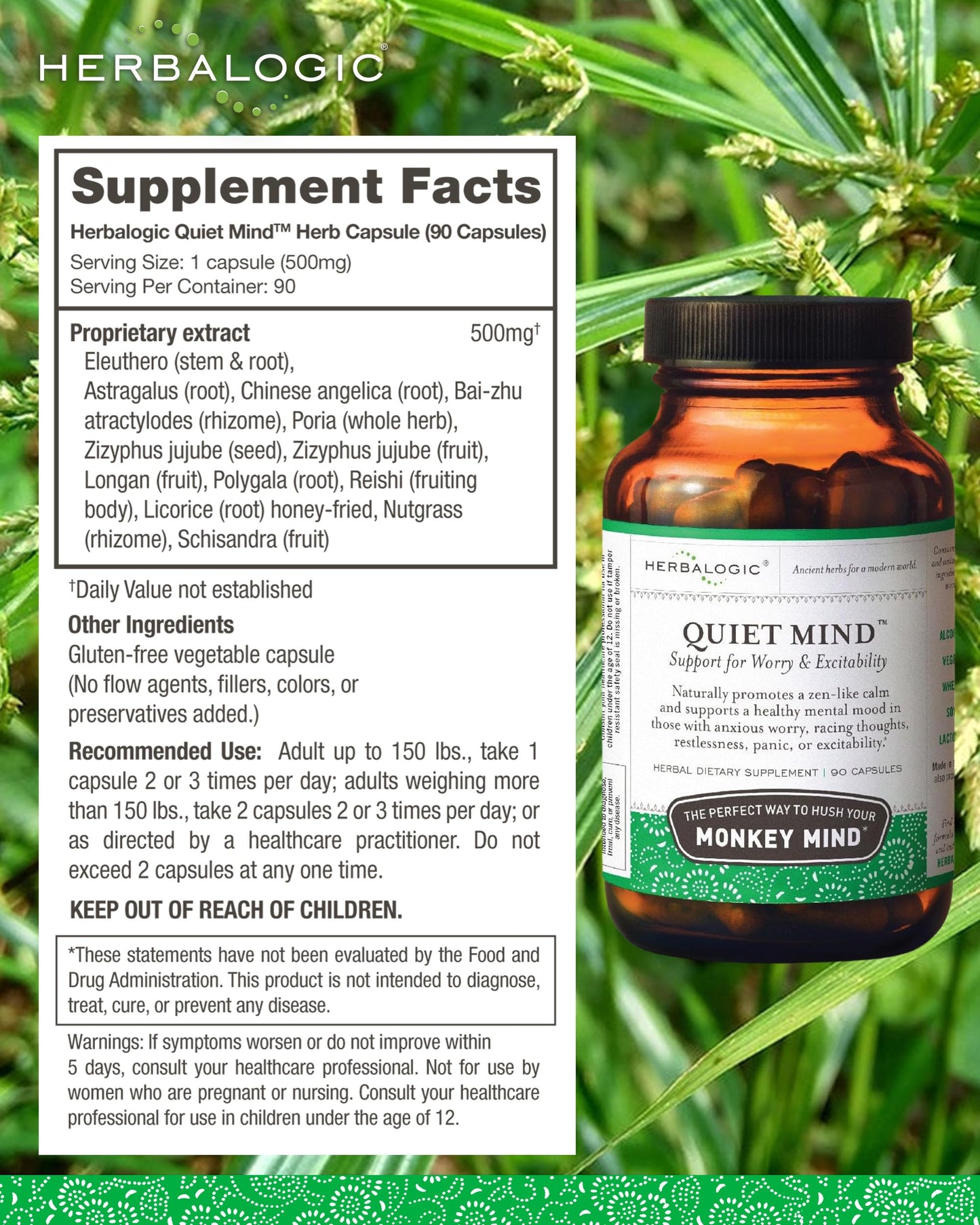 Herbalogic Quiet Mind Herb Capsule 90 Count