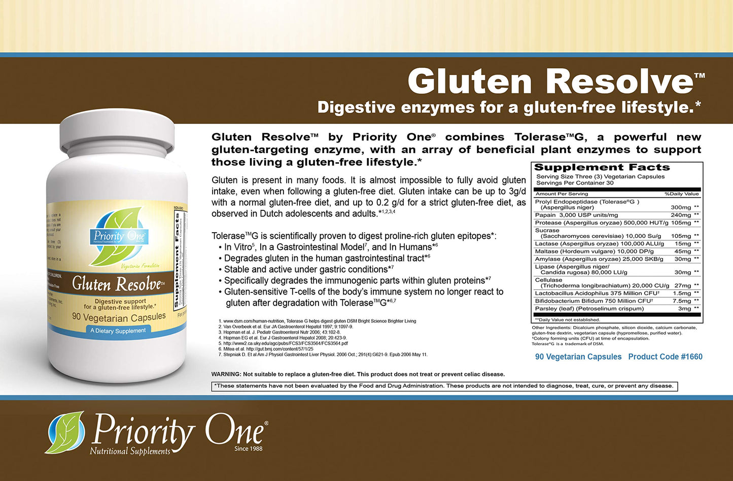 Priority One Gluten Resolve 90 Capsules