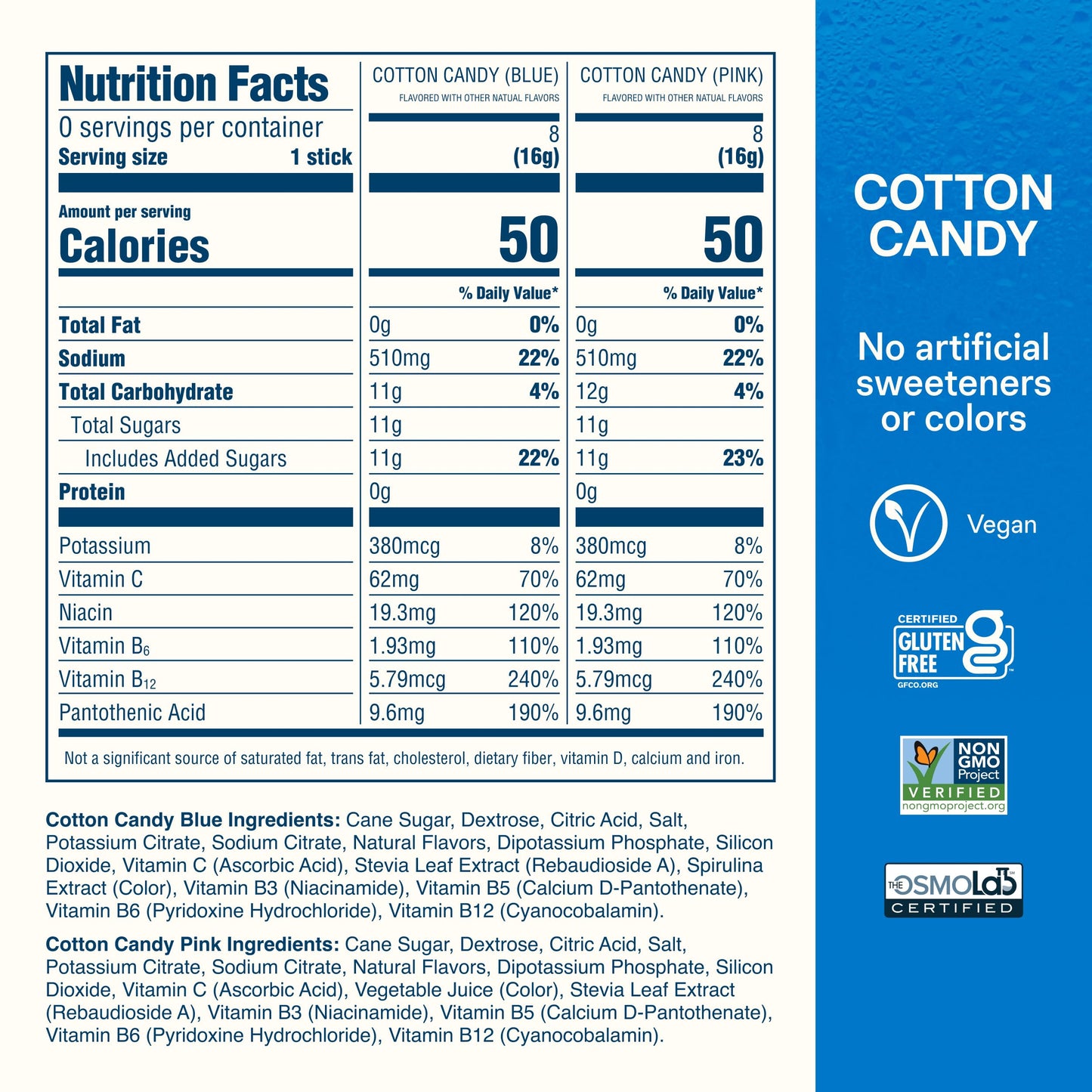 Liquid I.V. Hydration Electrolytes Cotton Candy Powder, 16 Count