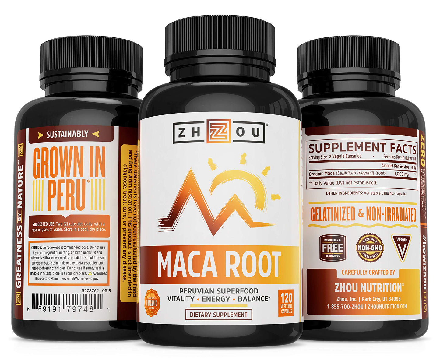 ZHOU Maca Root Powder 120 Count